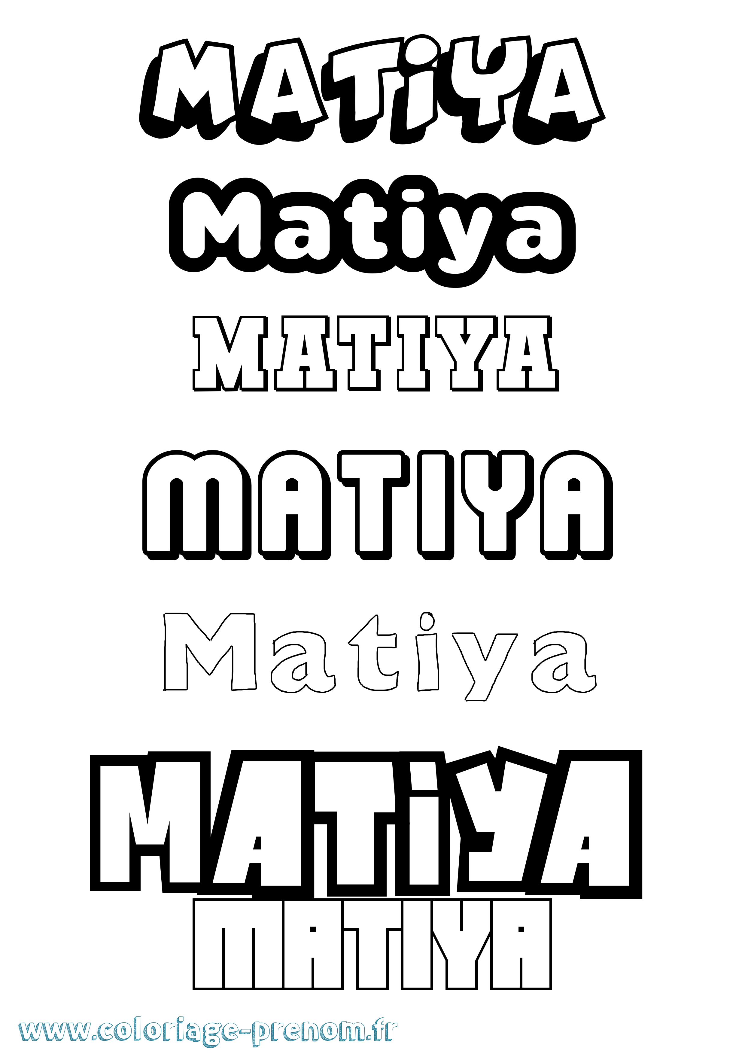 Coloriage prénom Matiya Simple