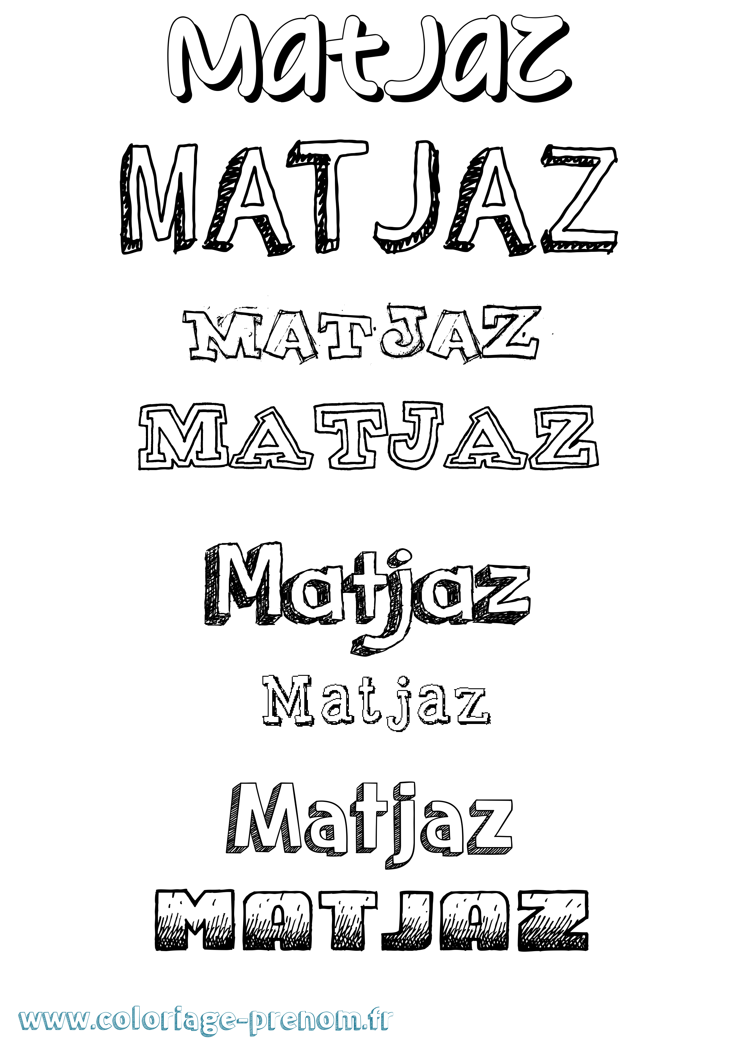 Coloriage prénom Matjaz Dessiné