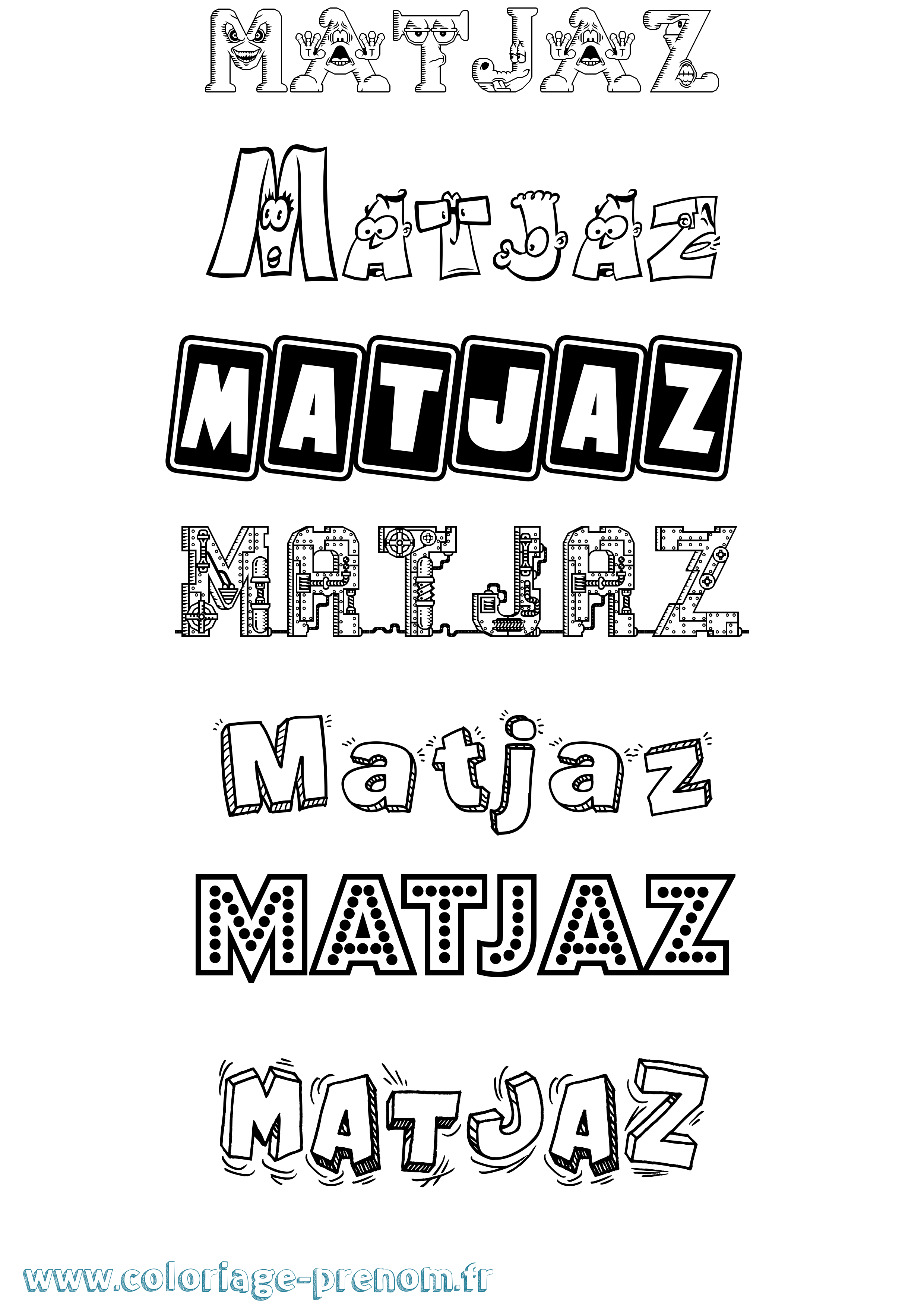 Coloriage prénom Matjaz Fun
