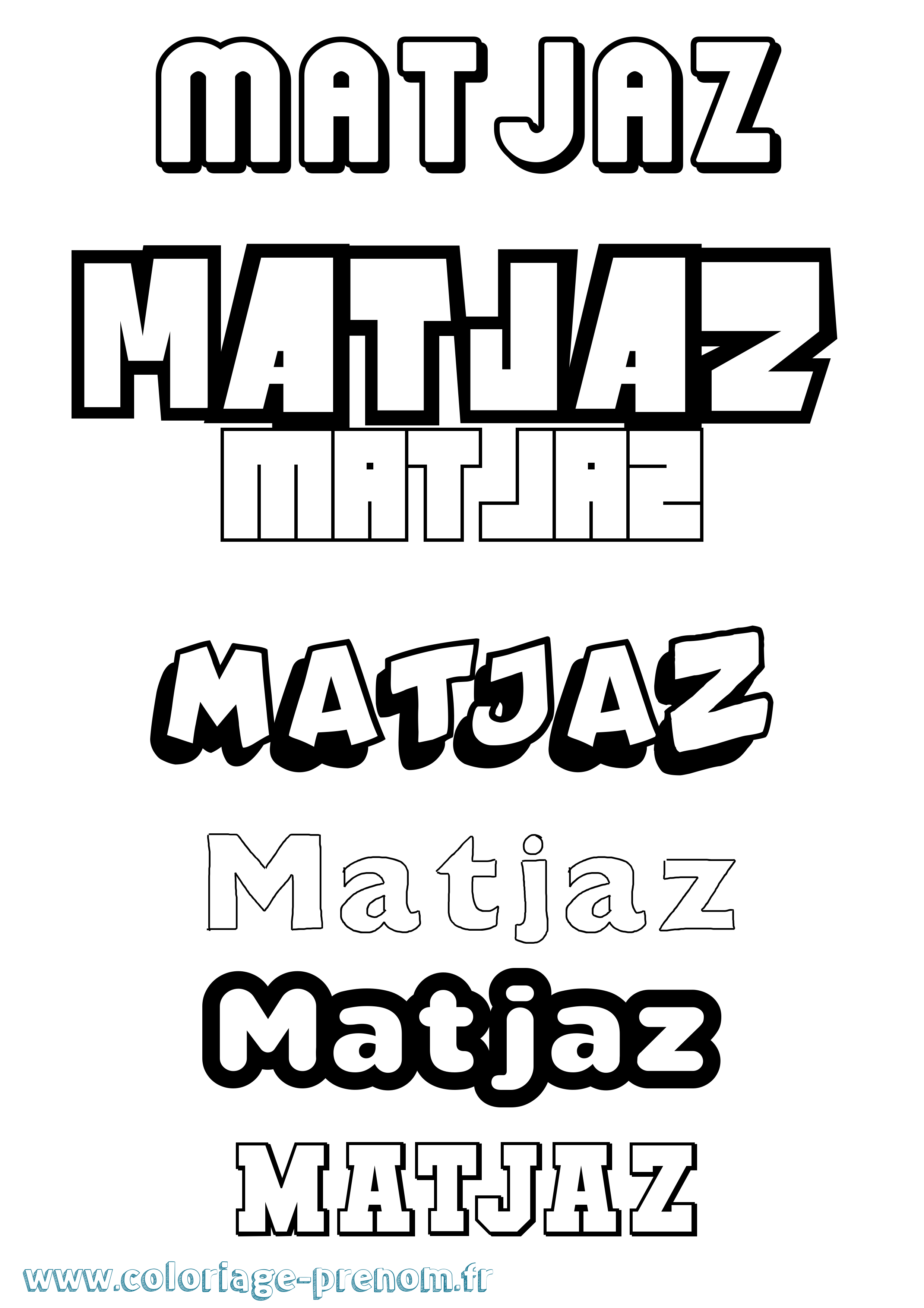 Coloriage prénom Matjaz Simple