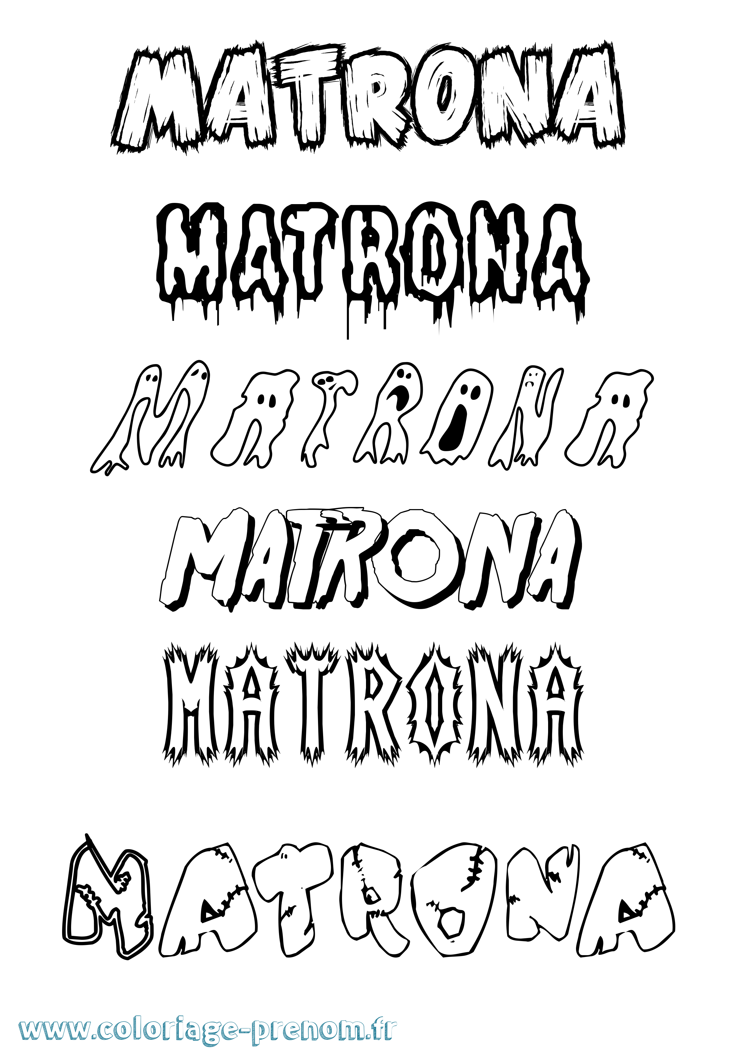 Coloriage prénom Matrona Frisson