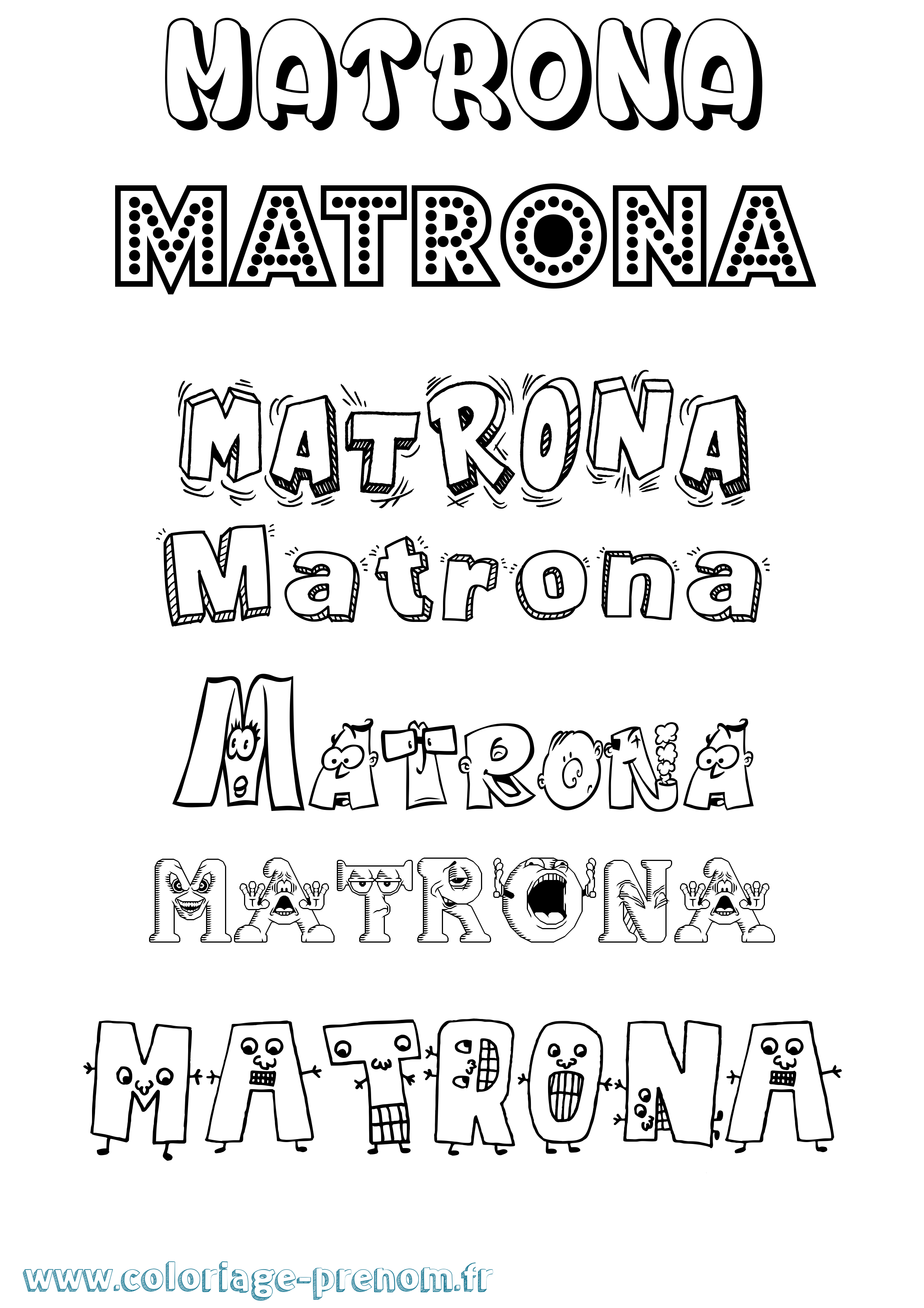 Coloriage prénom Matrona Fun