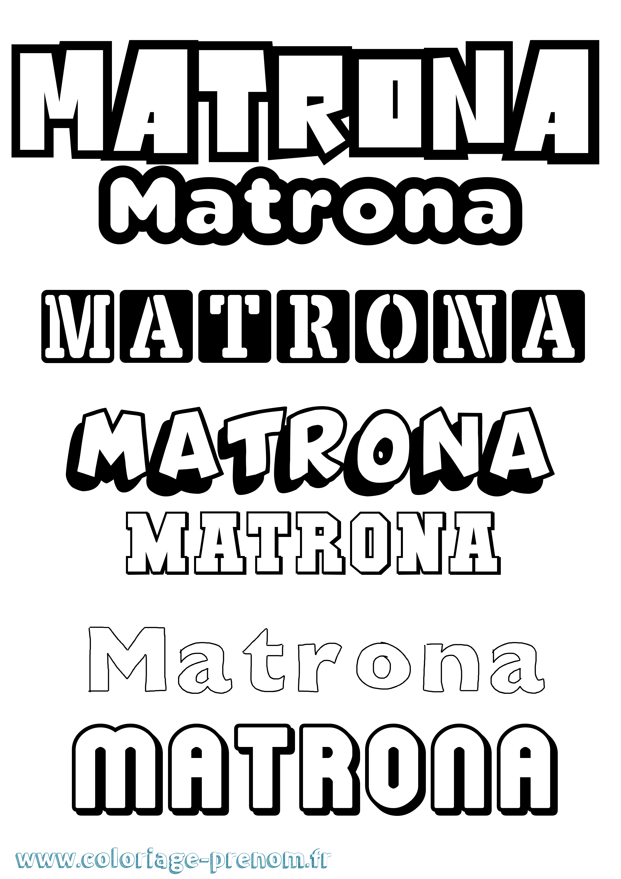 Coloriage prénom Matrona Simple