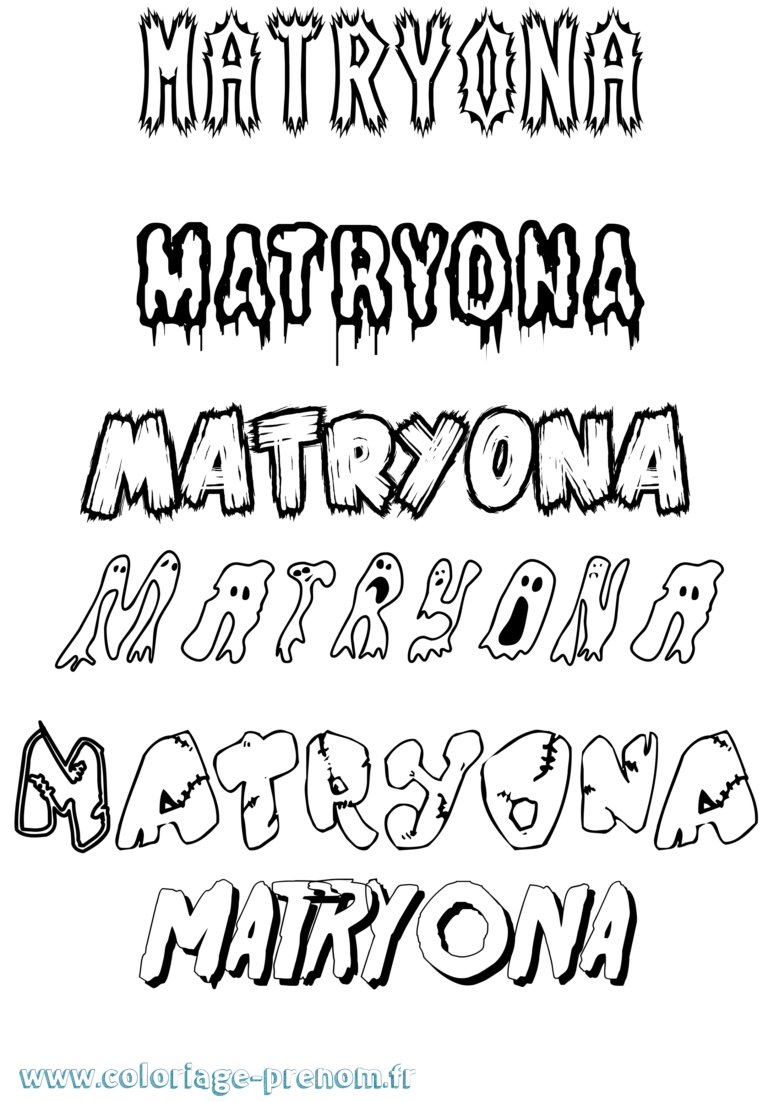 Coloriage prénom Matryona Frisson