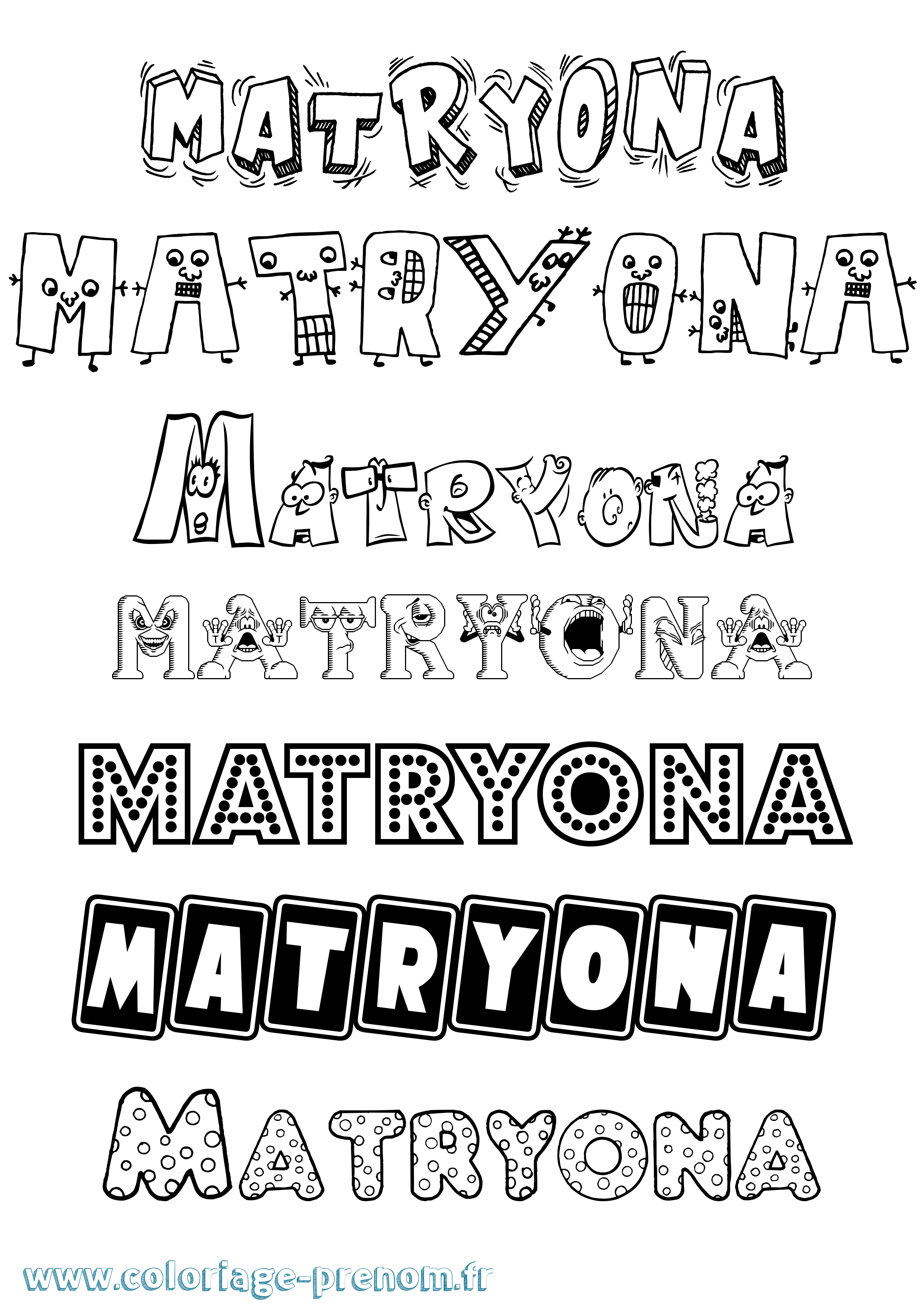Coloriage prénom Matryona Fun