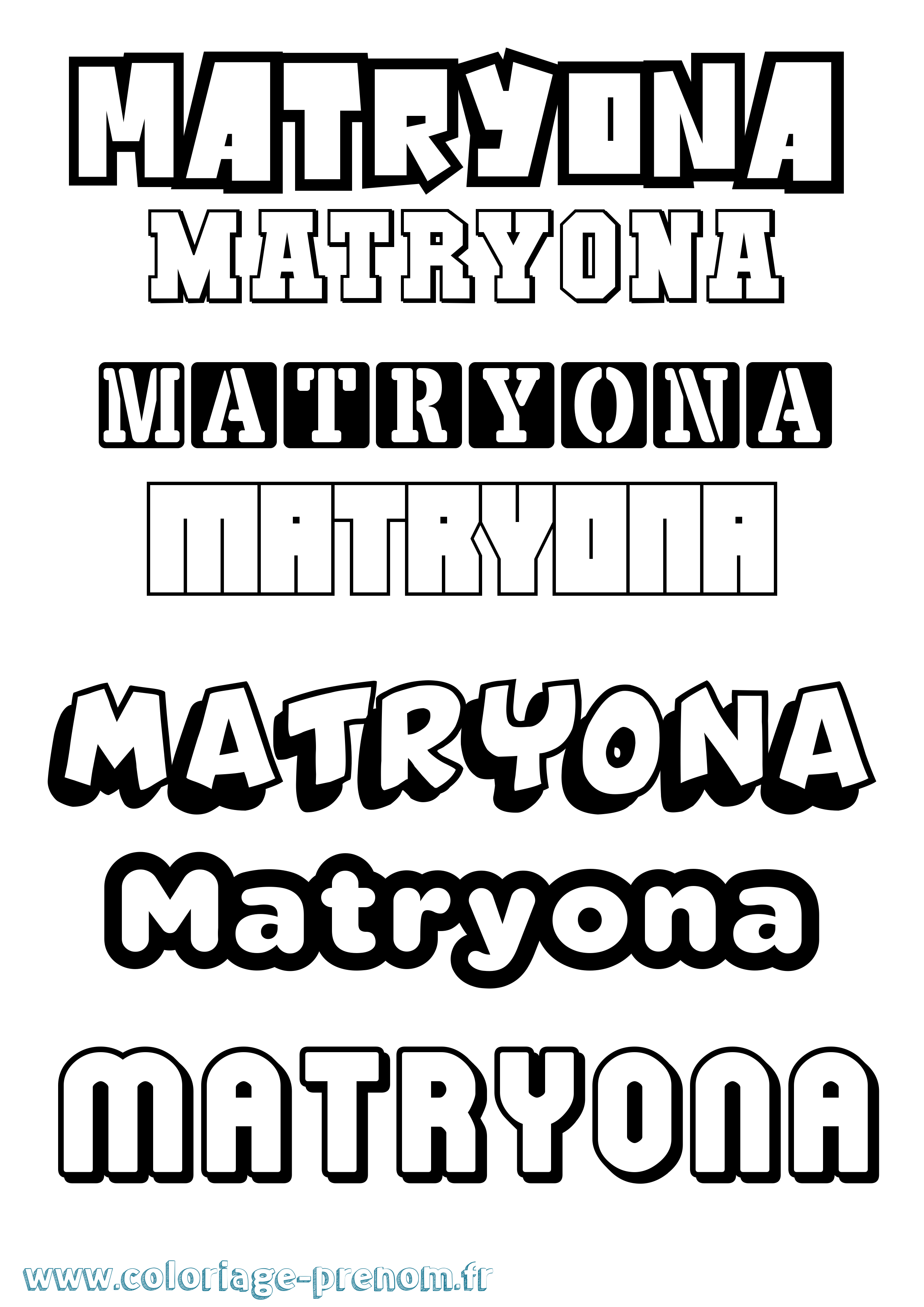Coloriage prénom Matryona Simple