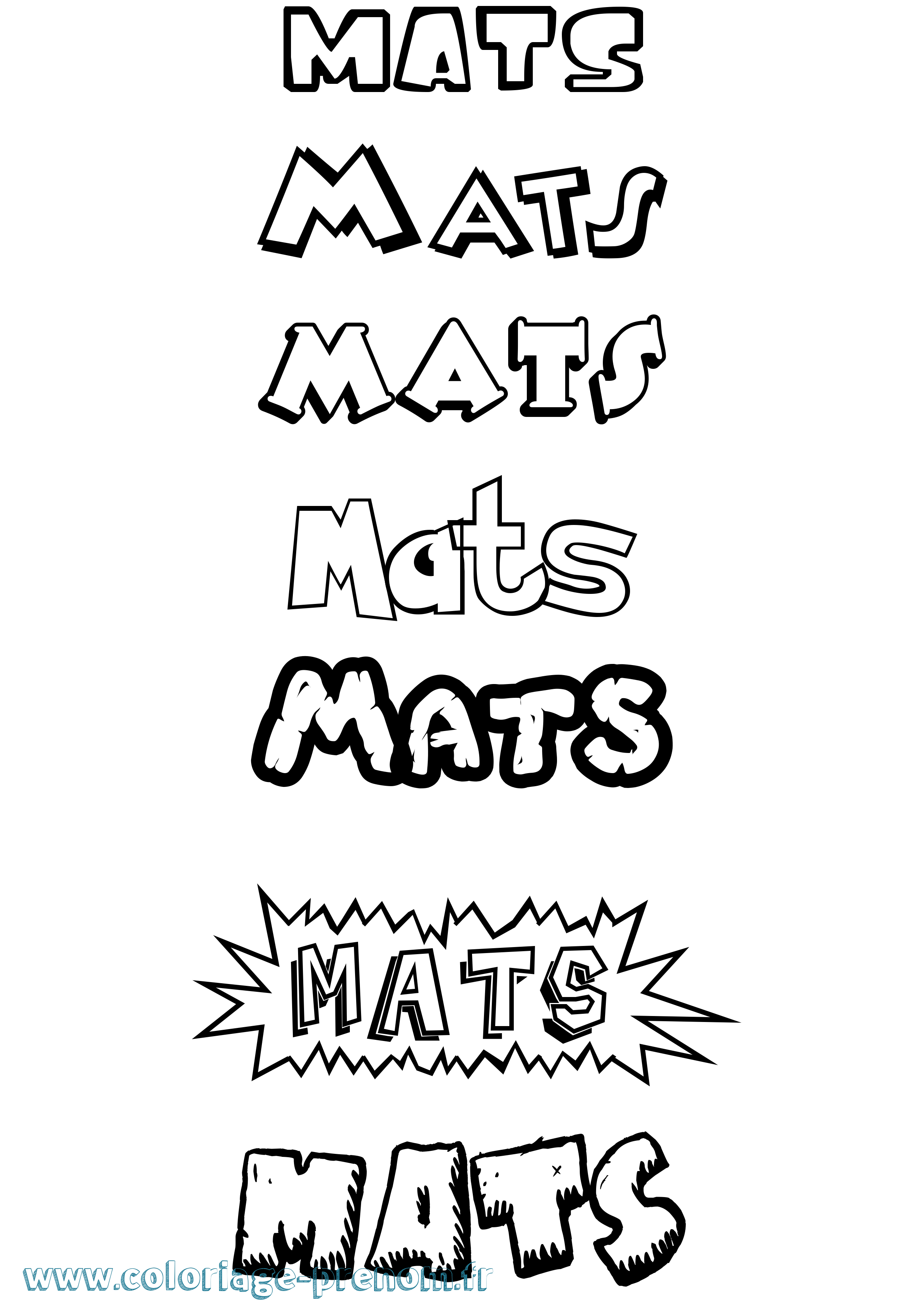 Coloriage Mats Dessin Animé Coloriage prénom Mats Dessin Animé