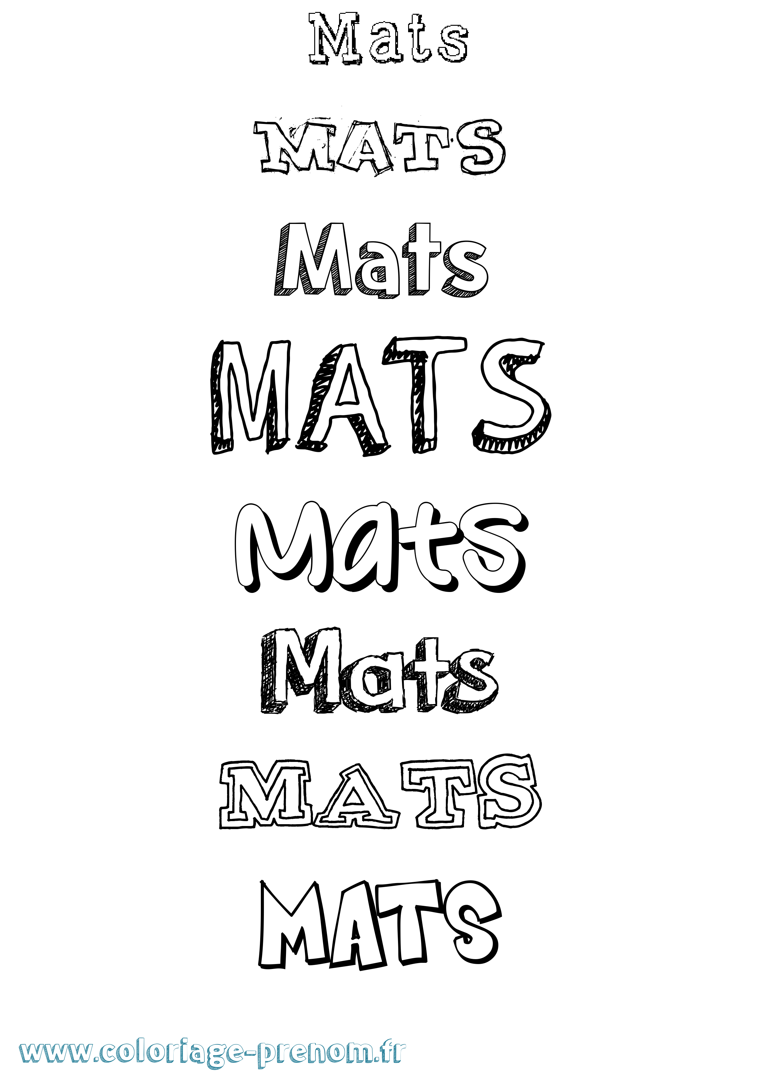 Coloriage prénom Mats Dessiné