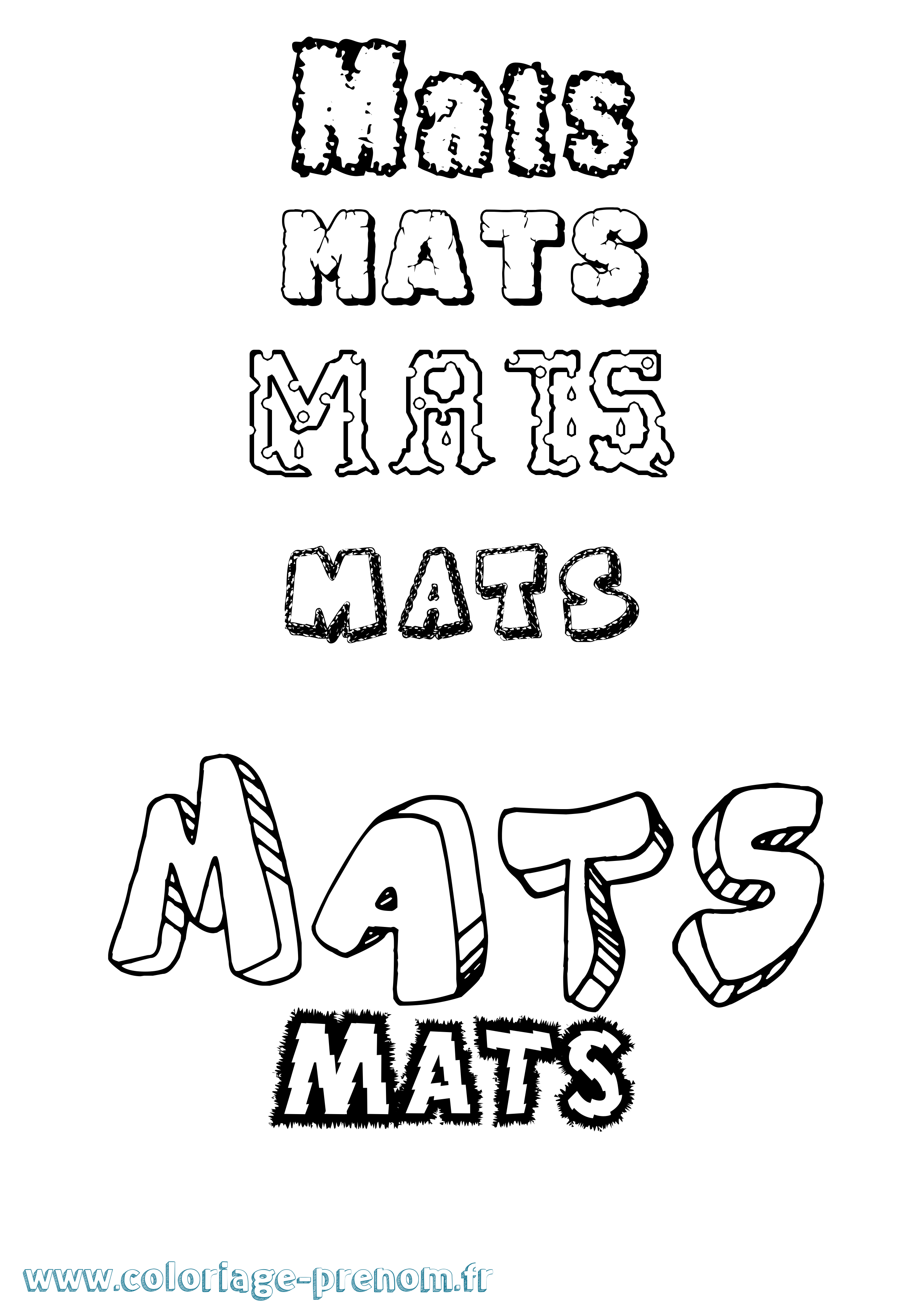 Coloriage Mats Destructuré Coloriage prénom Mats Destructuré