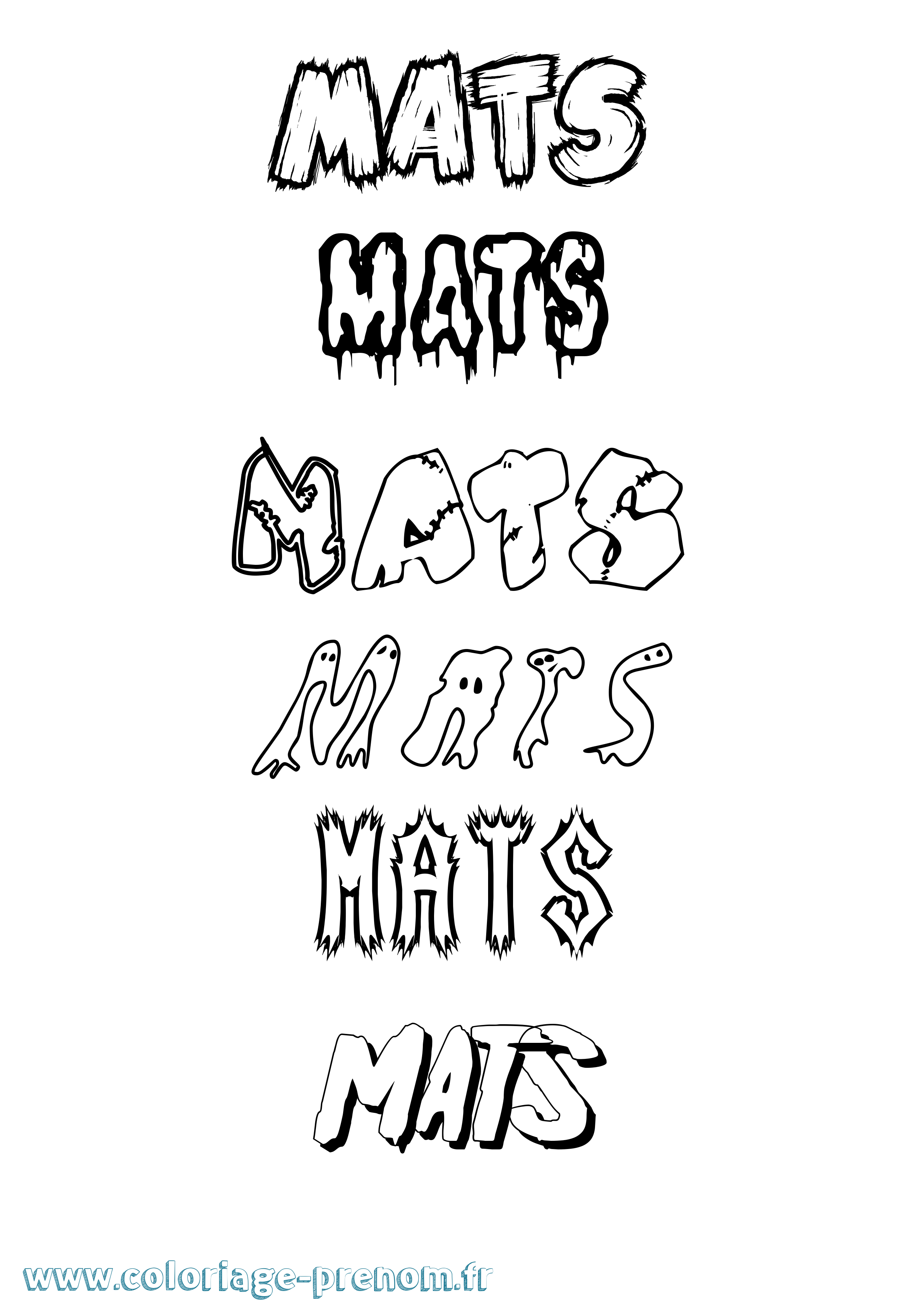 Coloriage Mats Frisson Coloriage prénom Mats Frisson