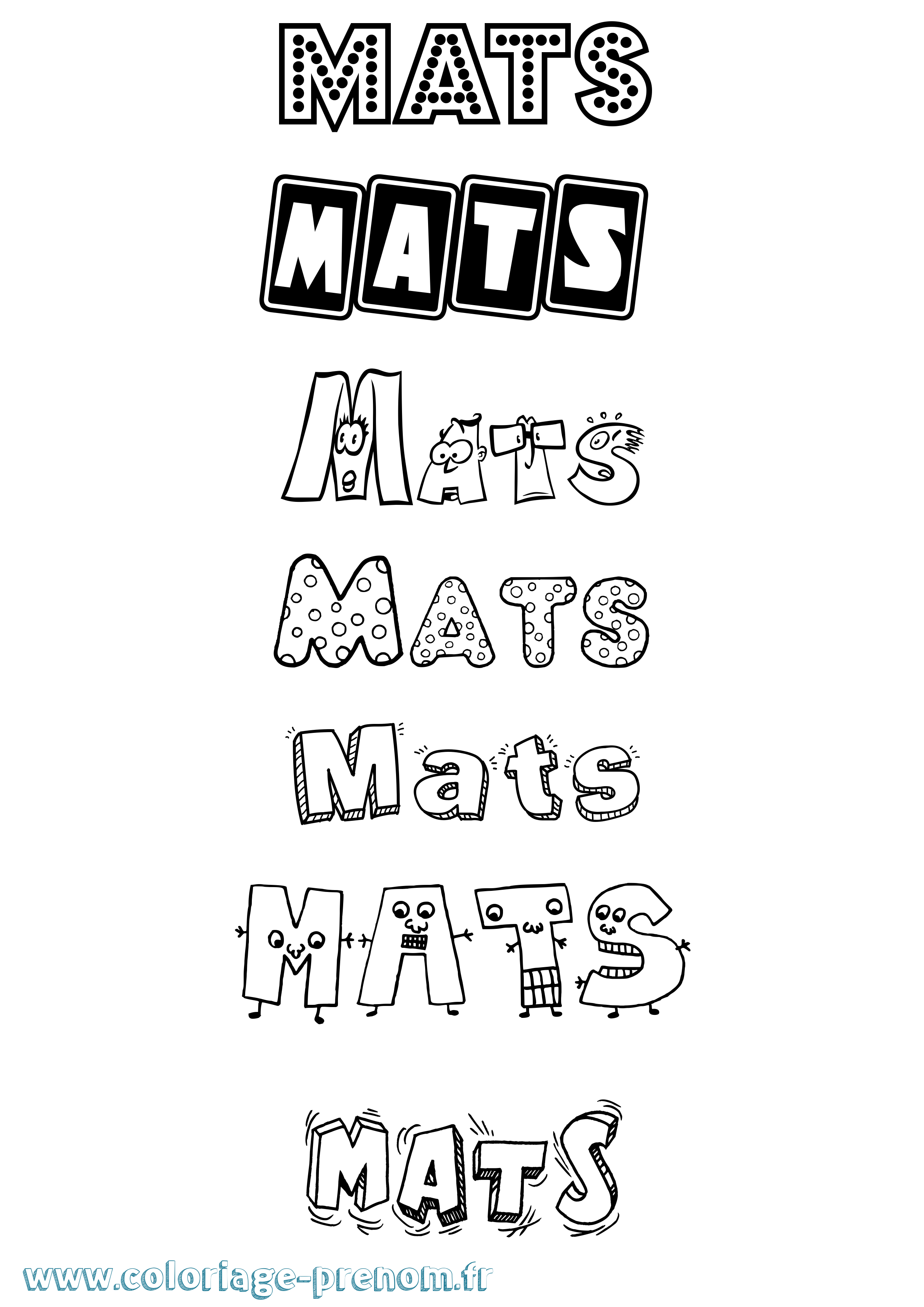 Coloriage Mats Fun Coloriage prénom Mats Fun