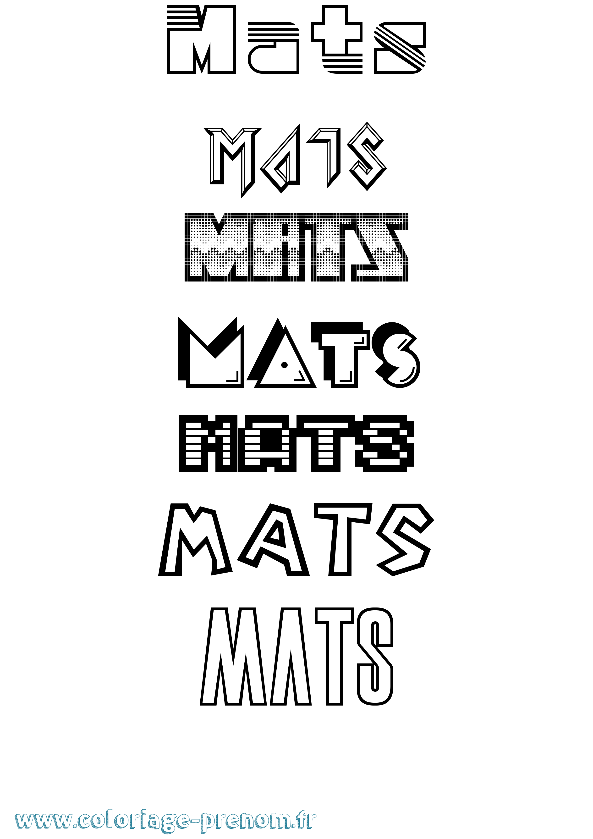Coloriage Mats Jeux Vidéos Coloriage prénom Mats Jeux Vidéos