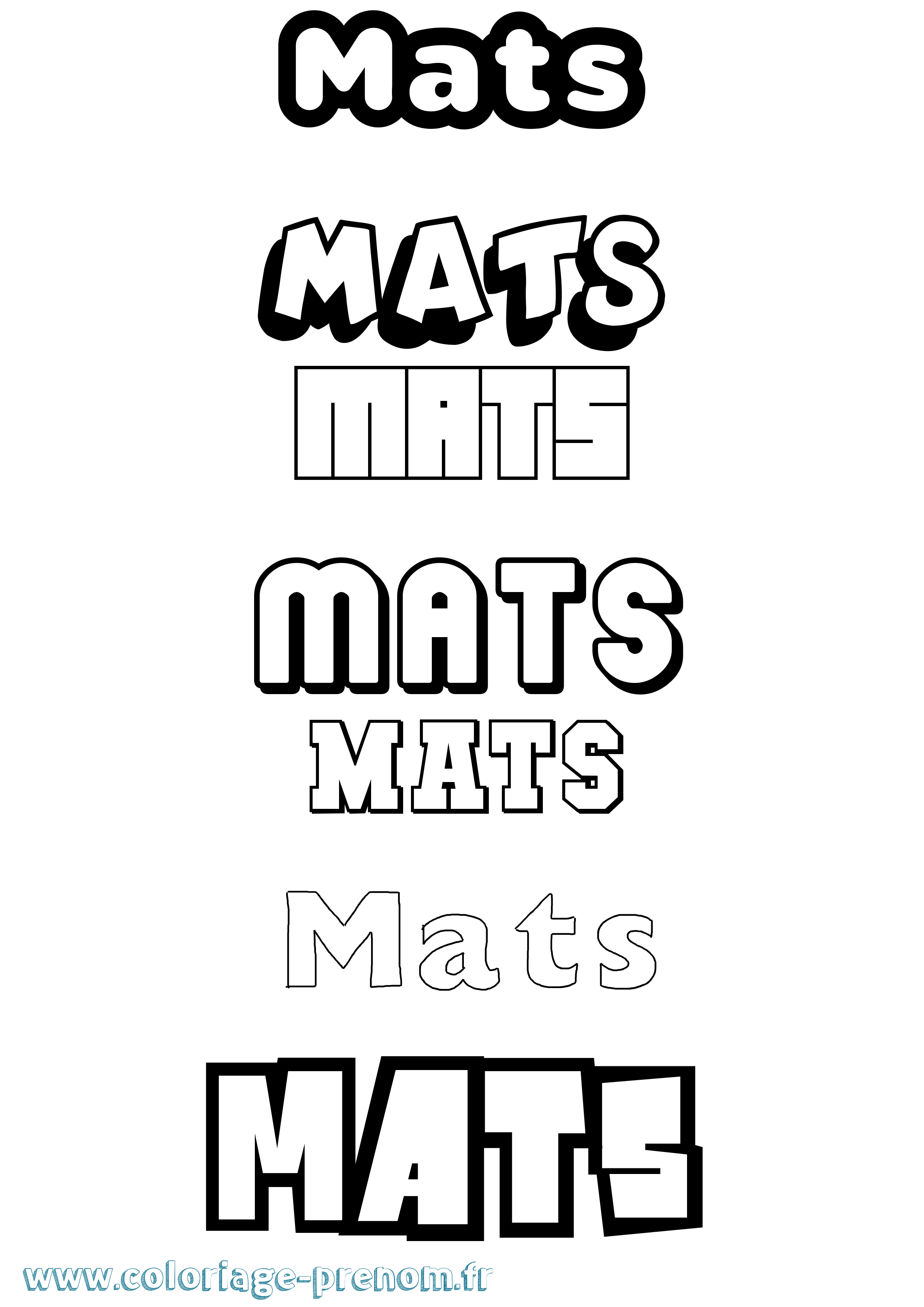 Coloriage prénom Mats Simple