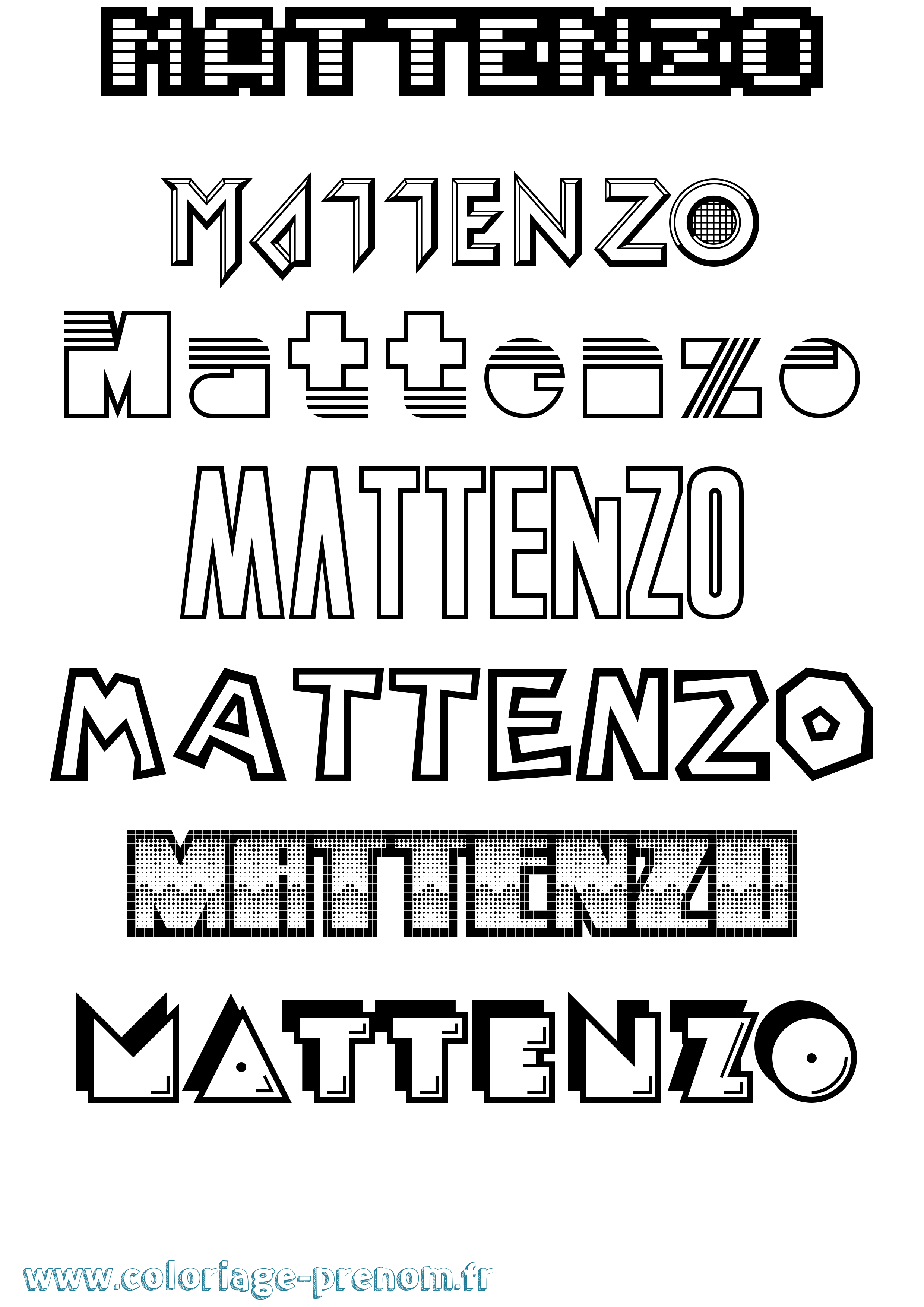 Coloriage prénom Mattenzo Jeux Vidéos
