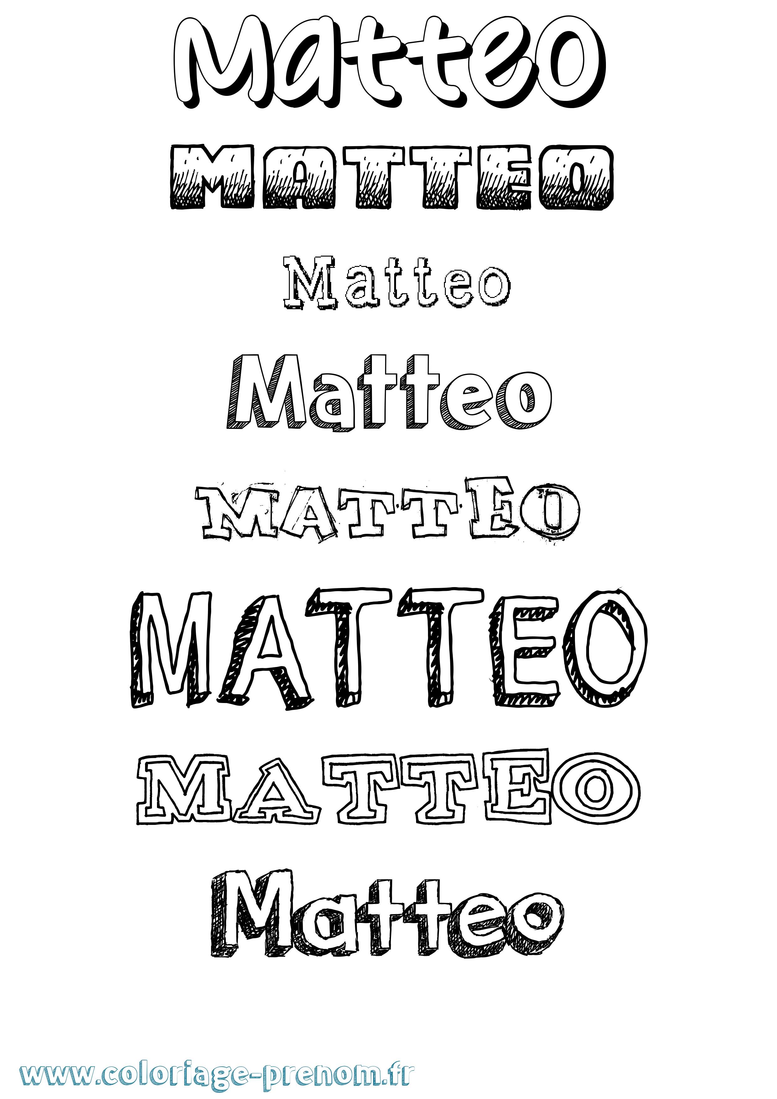 Coloriage prénom Matteo Dessiné