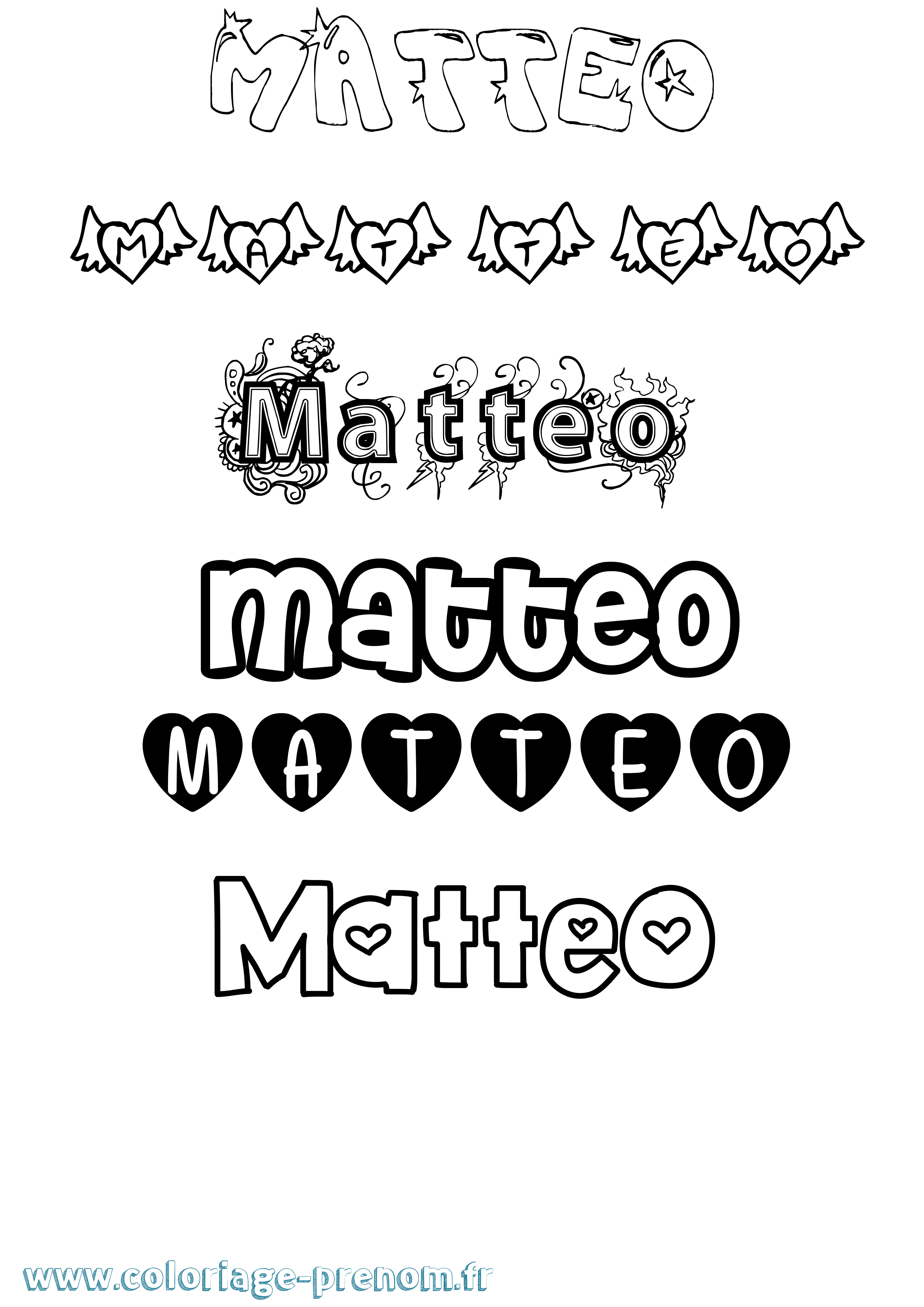 Coloriage prénom Matteo