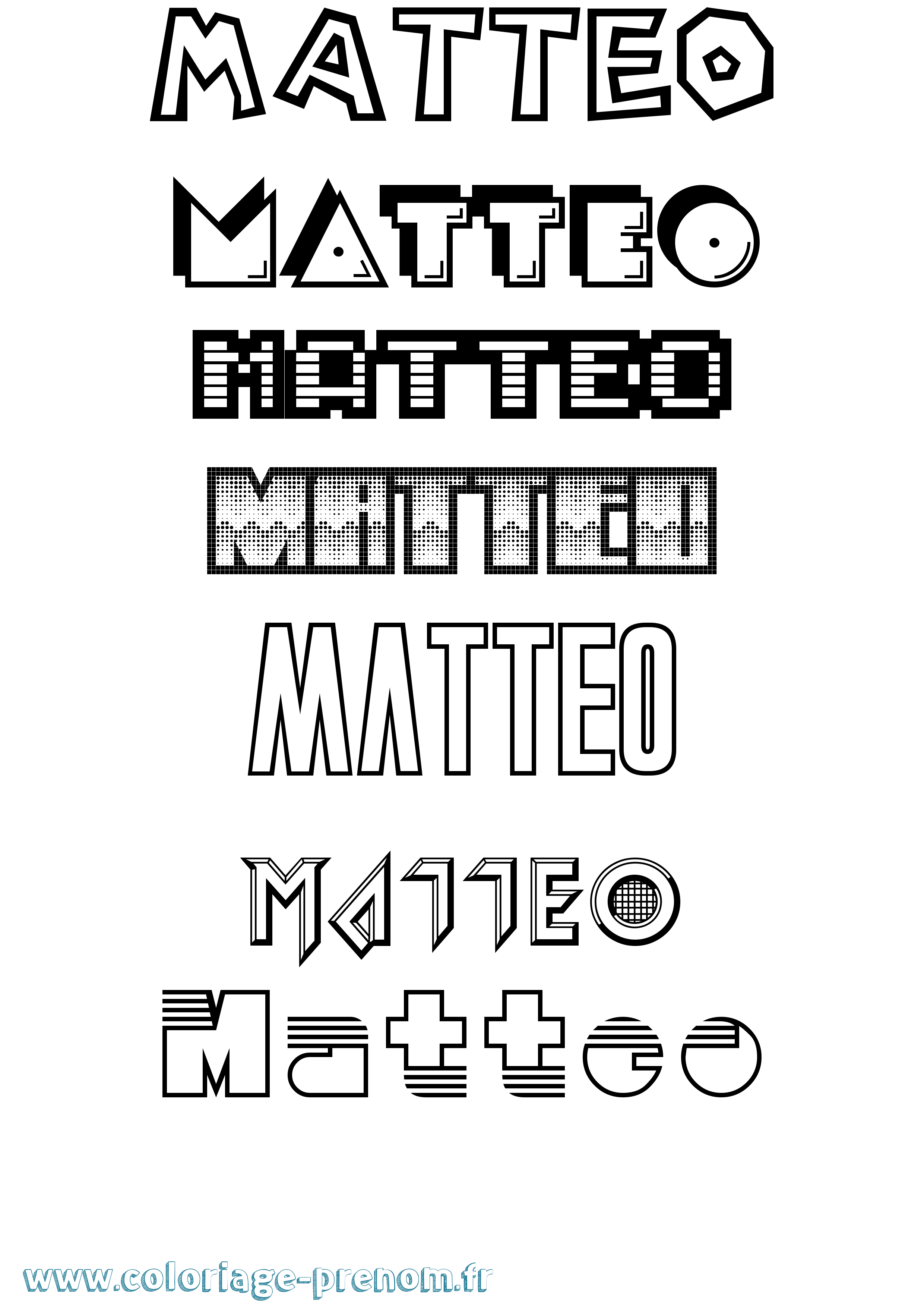 Coloriage prénom Matteo Jeux Vidéos