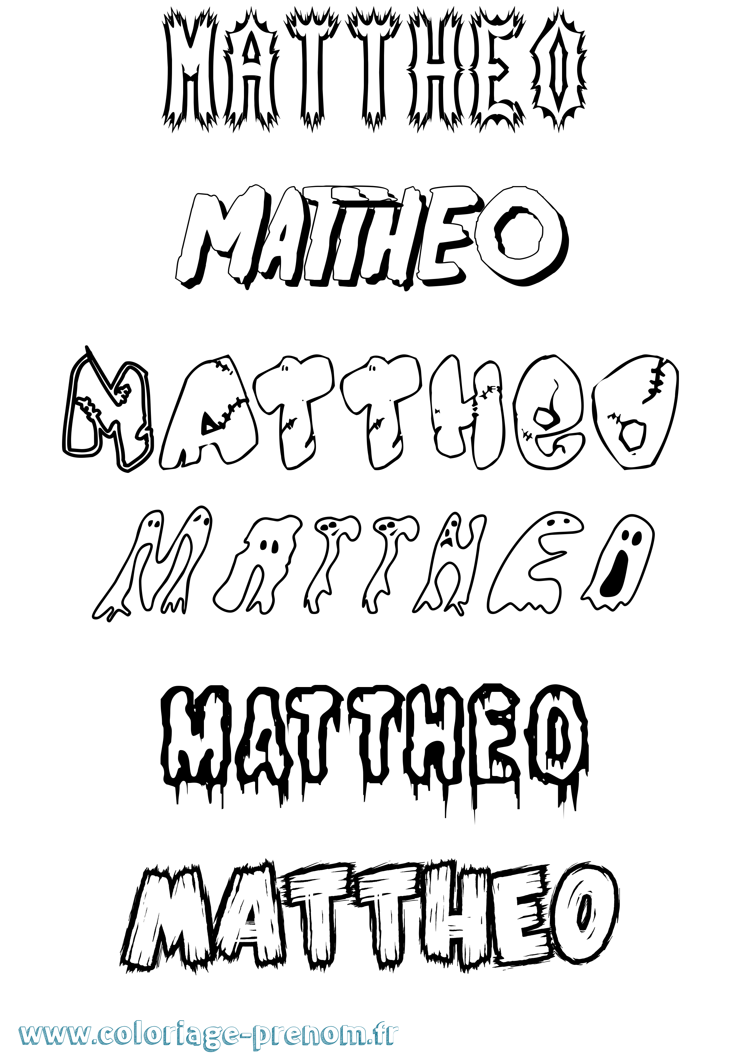 Coloriage prénom Mattheo Frisson