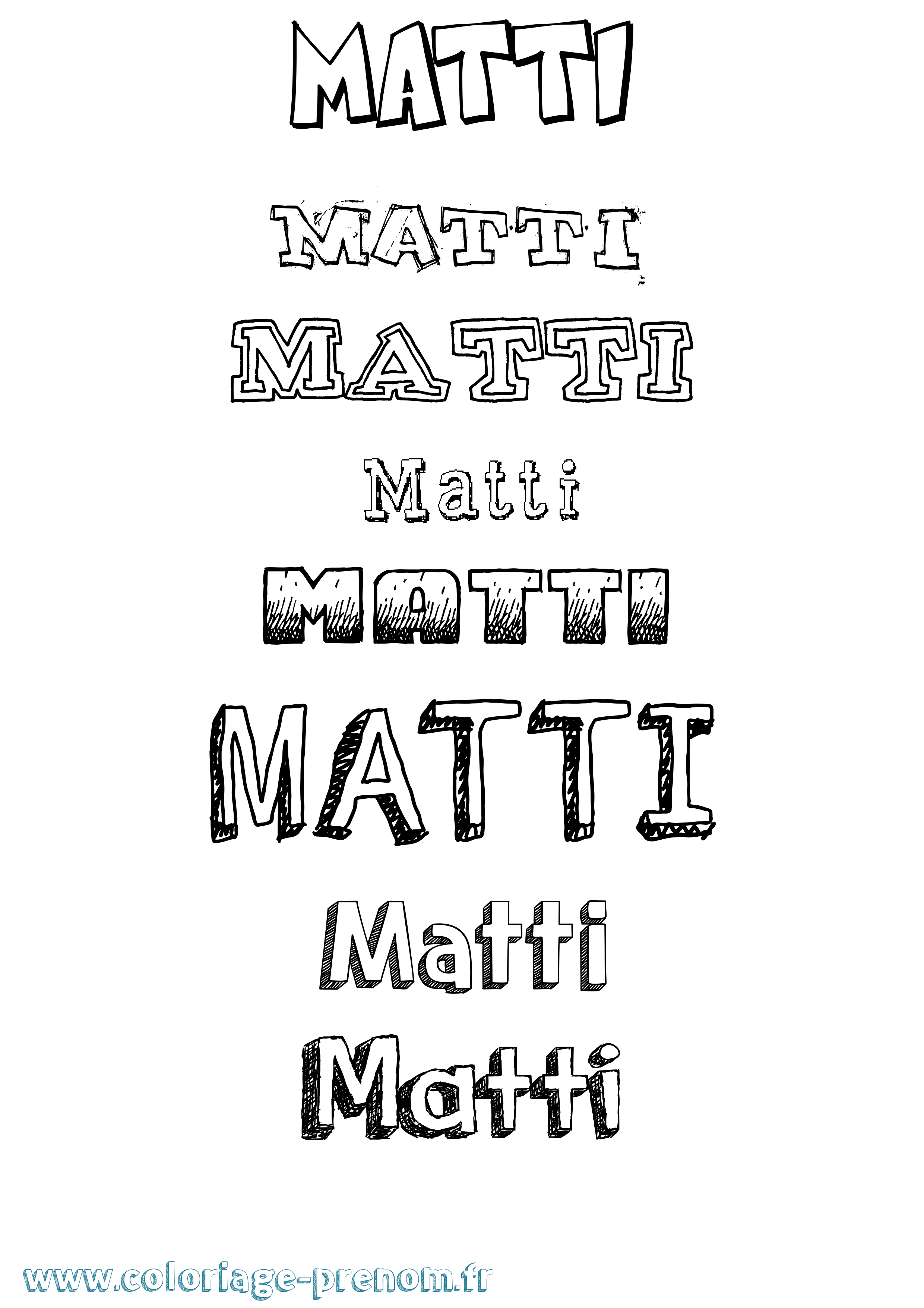 Coloriage prénom Matti Dessiné
