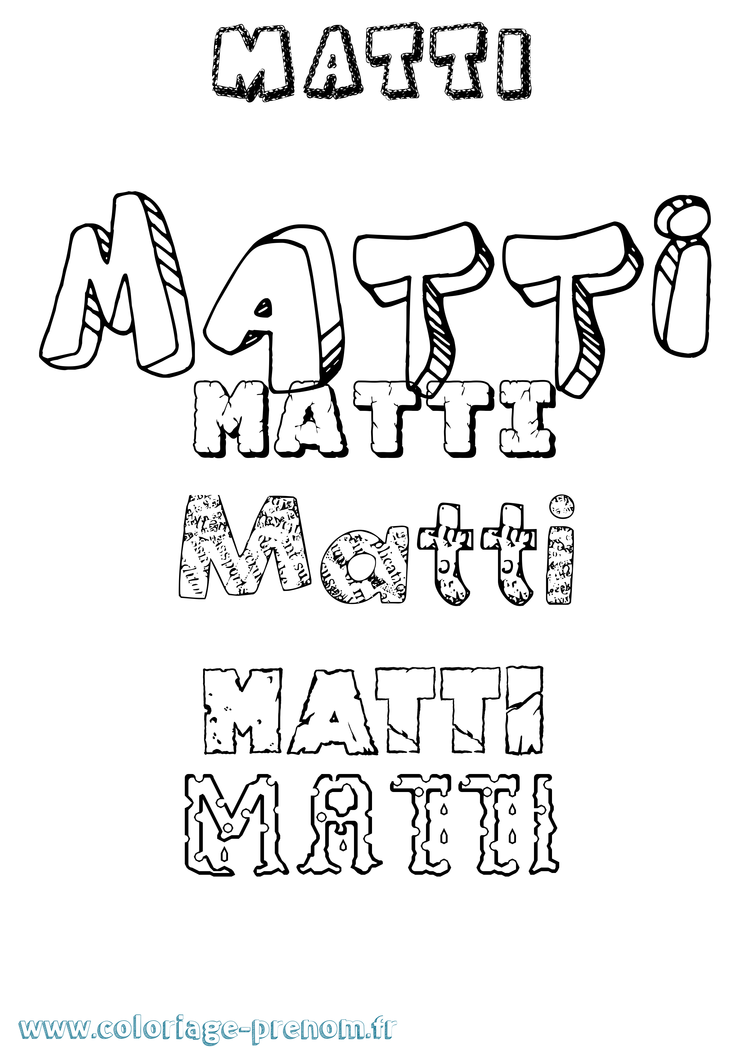 Coloriage prénom Matti Destructuré