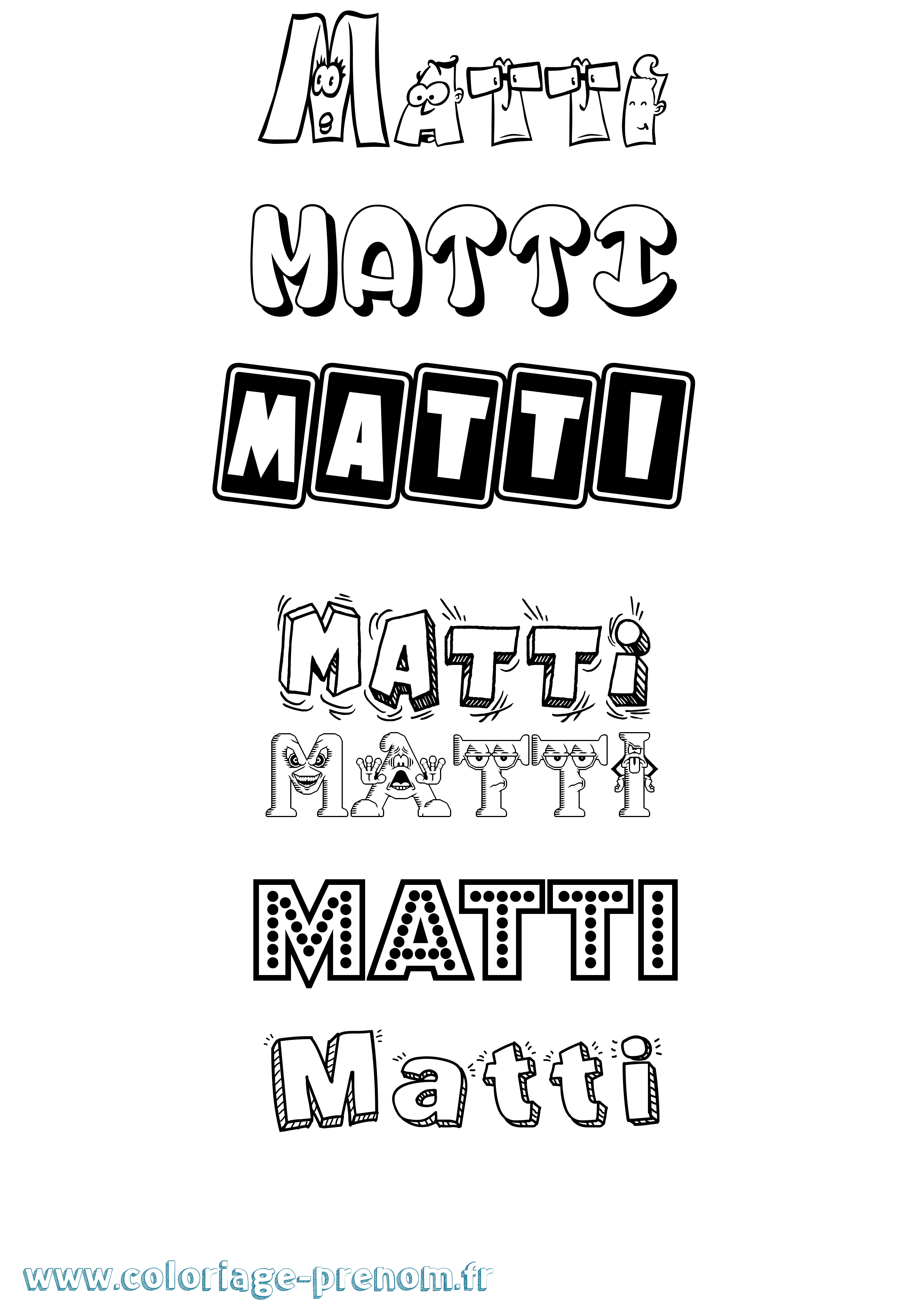 Coloriage prénom Matti Fun