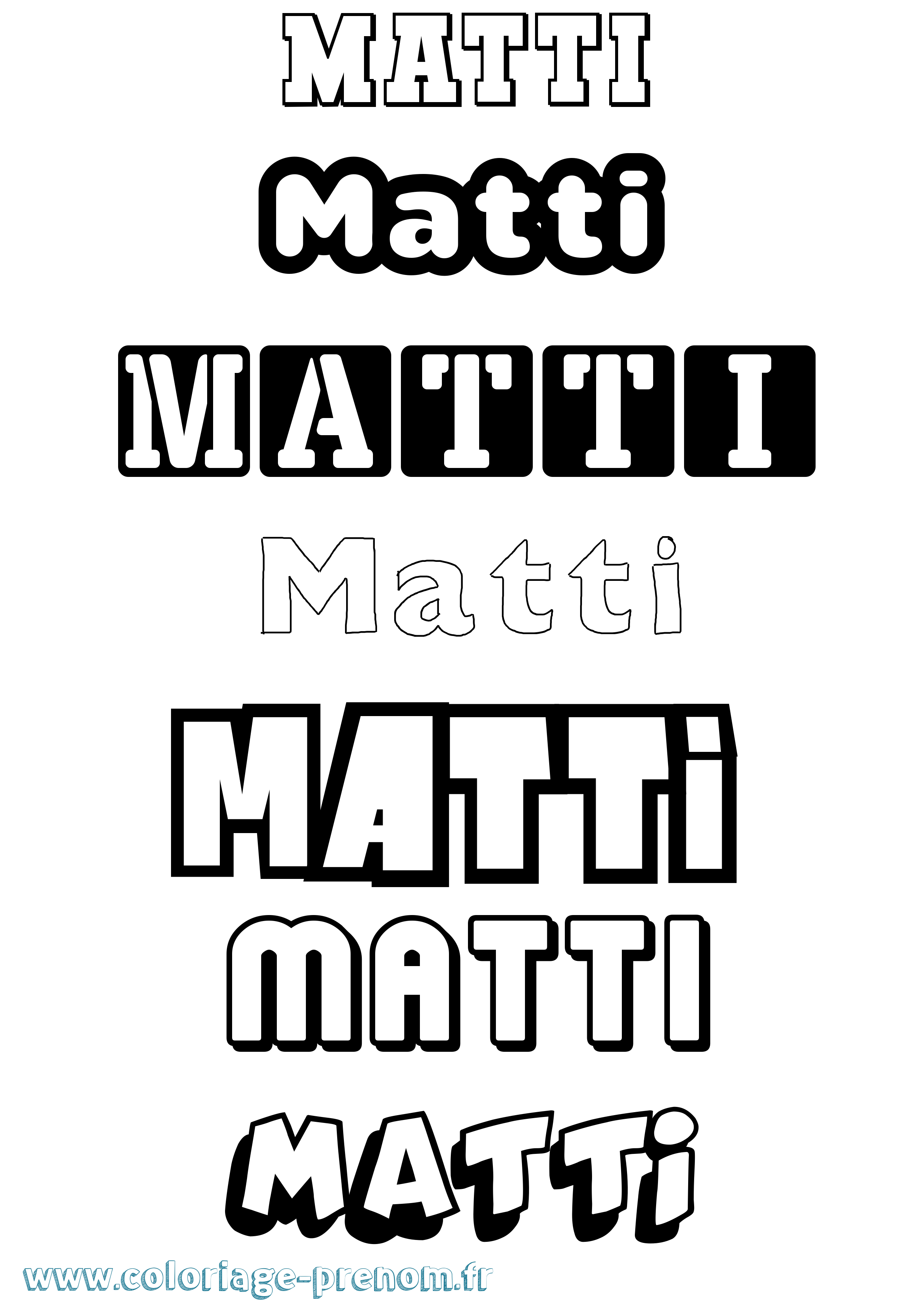 Coloriage prénom Matti Simple