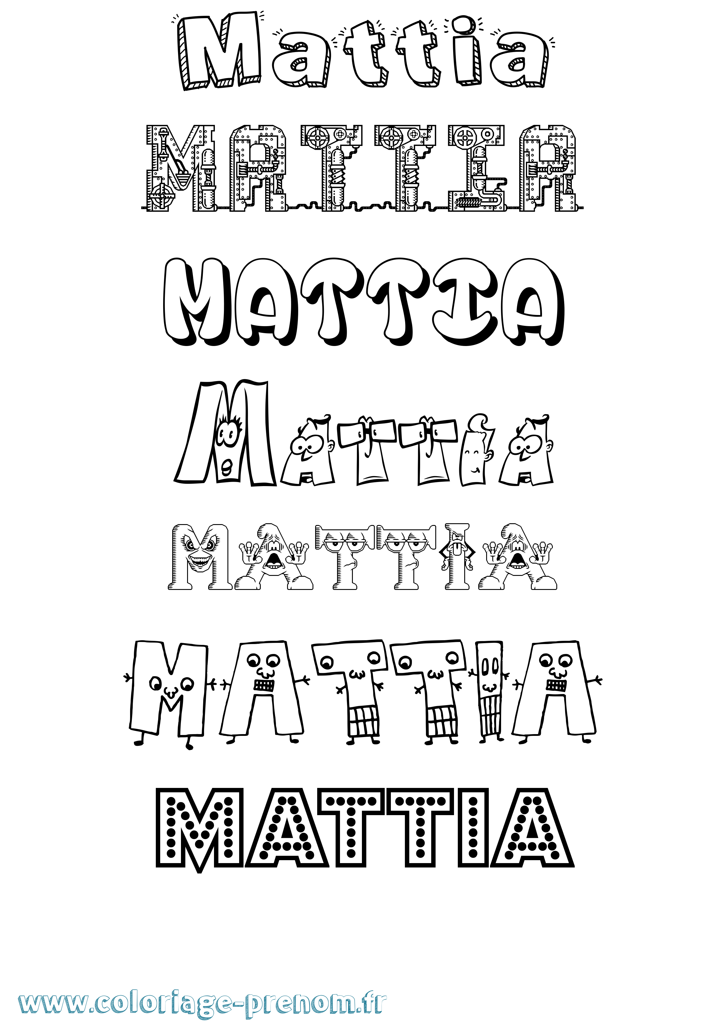 Coloriage prénom Mattia Fun