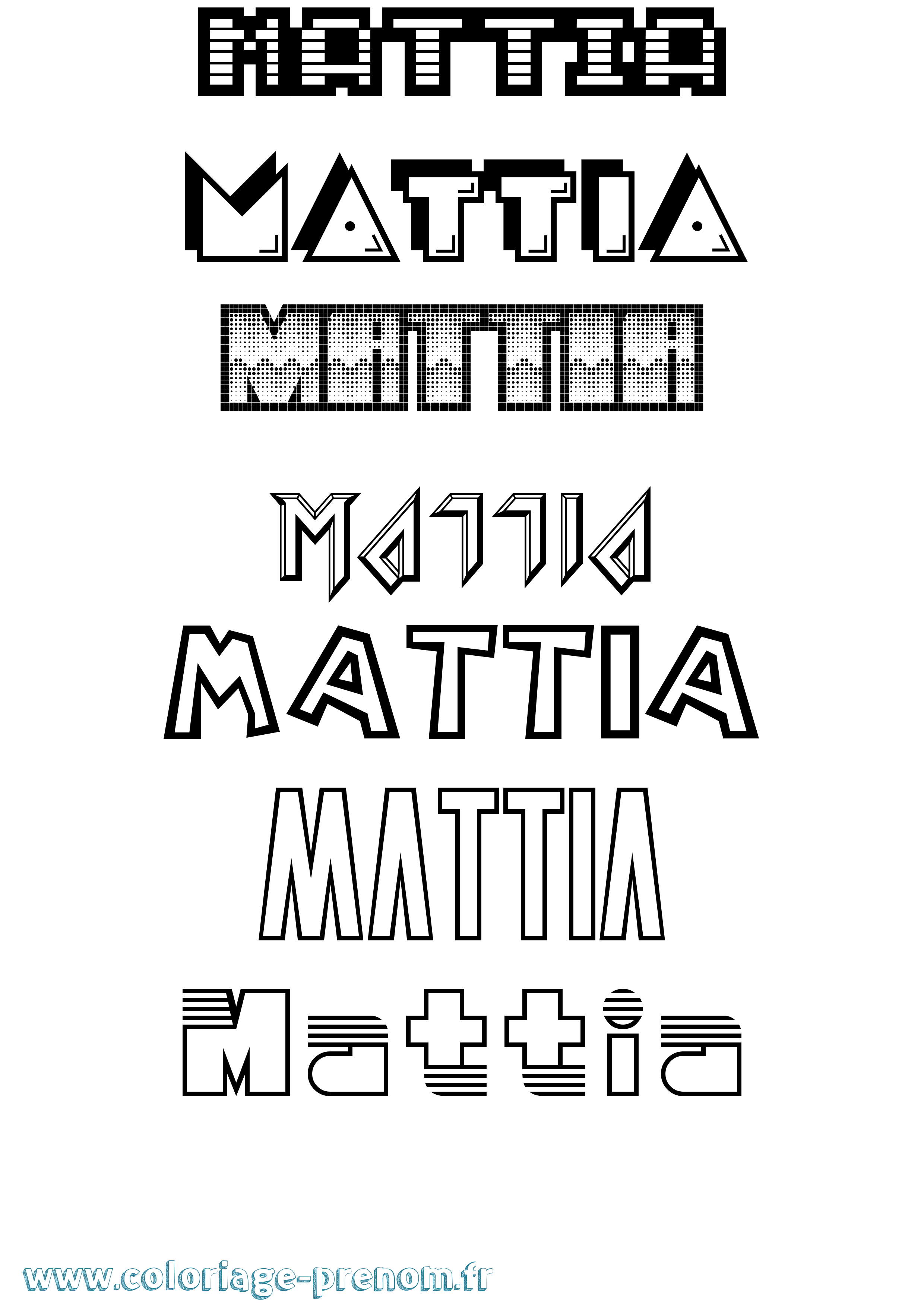 Coloriage prénom Mattia Jeux Vidéos