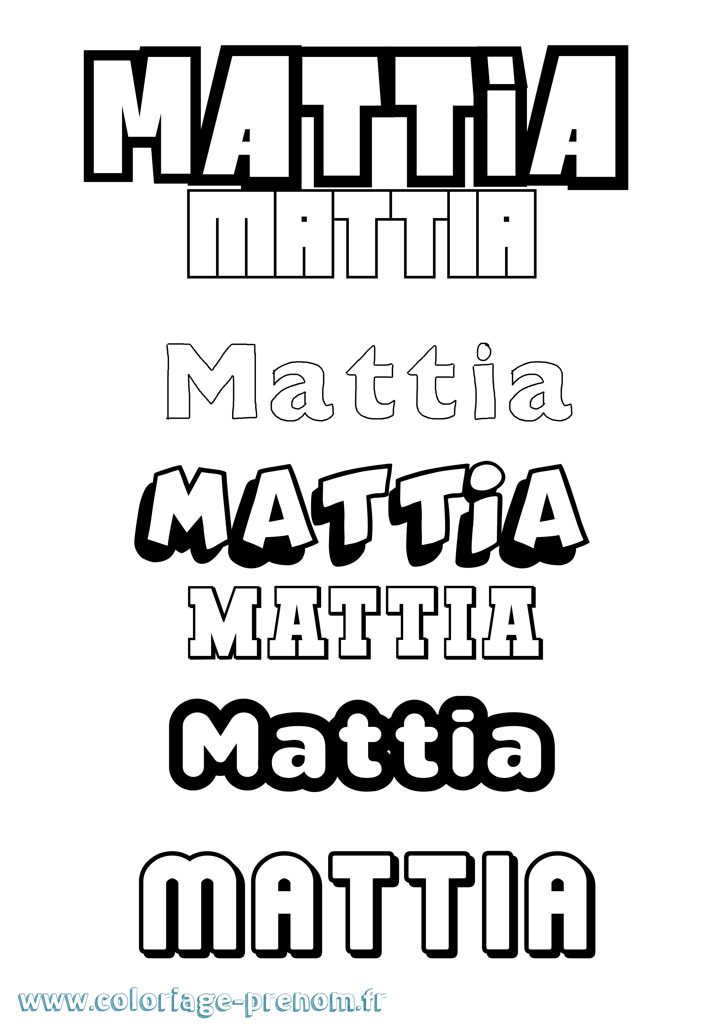 Coloriage prénom Mattia Simple