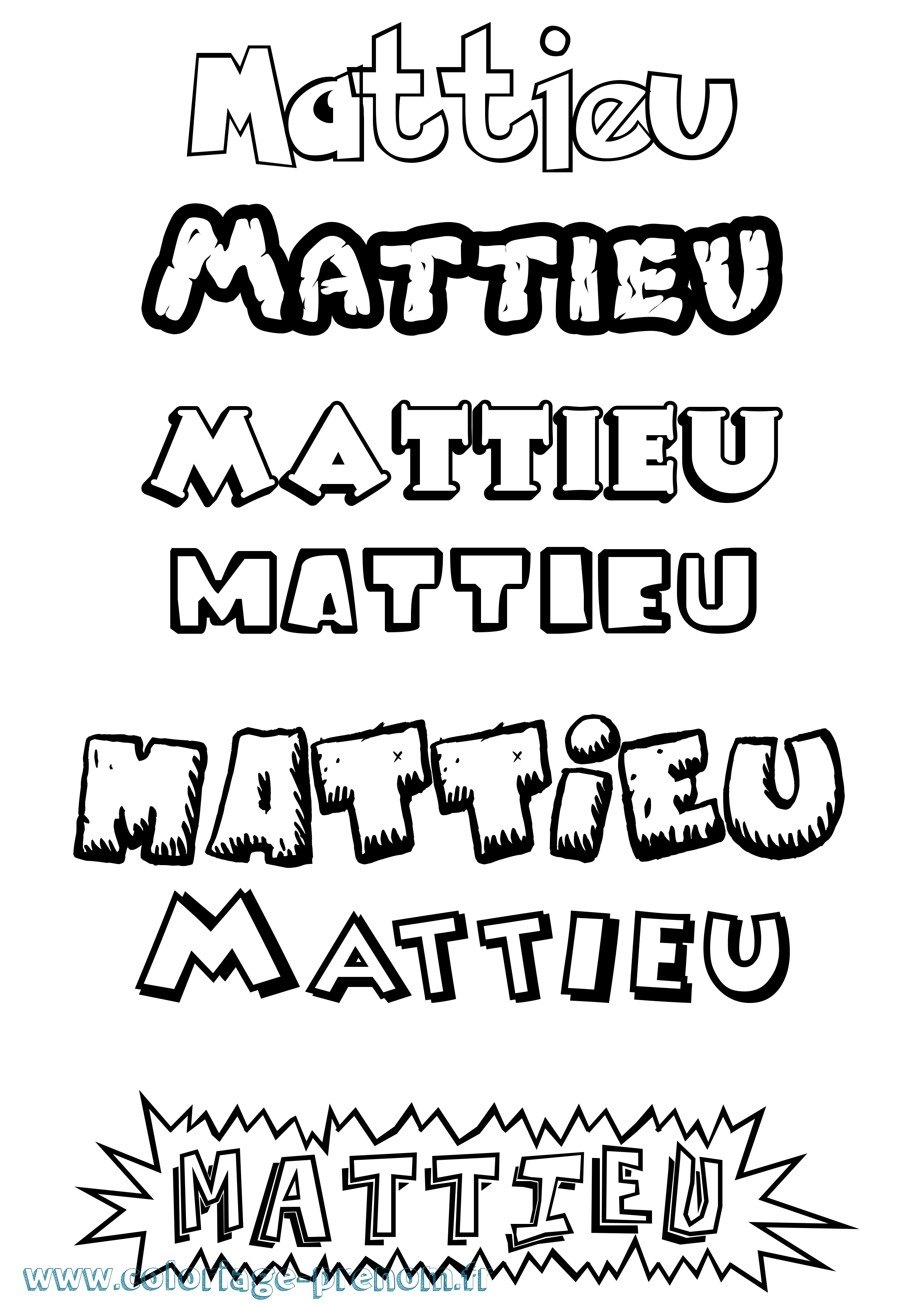 Coloriage prénom Mattieu Dessin Animé