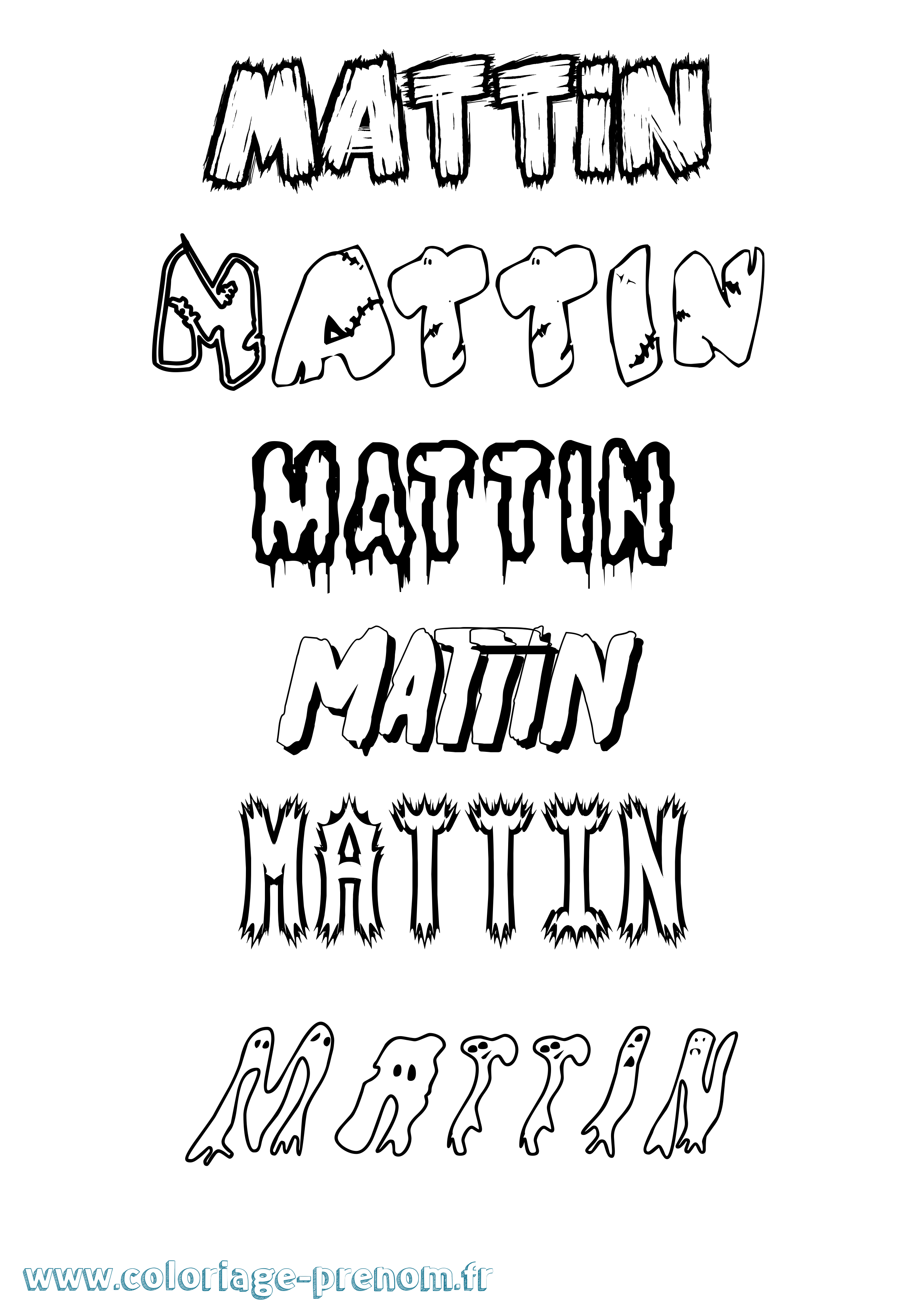 Coloriage prénom Mattin Frisson
