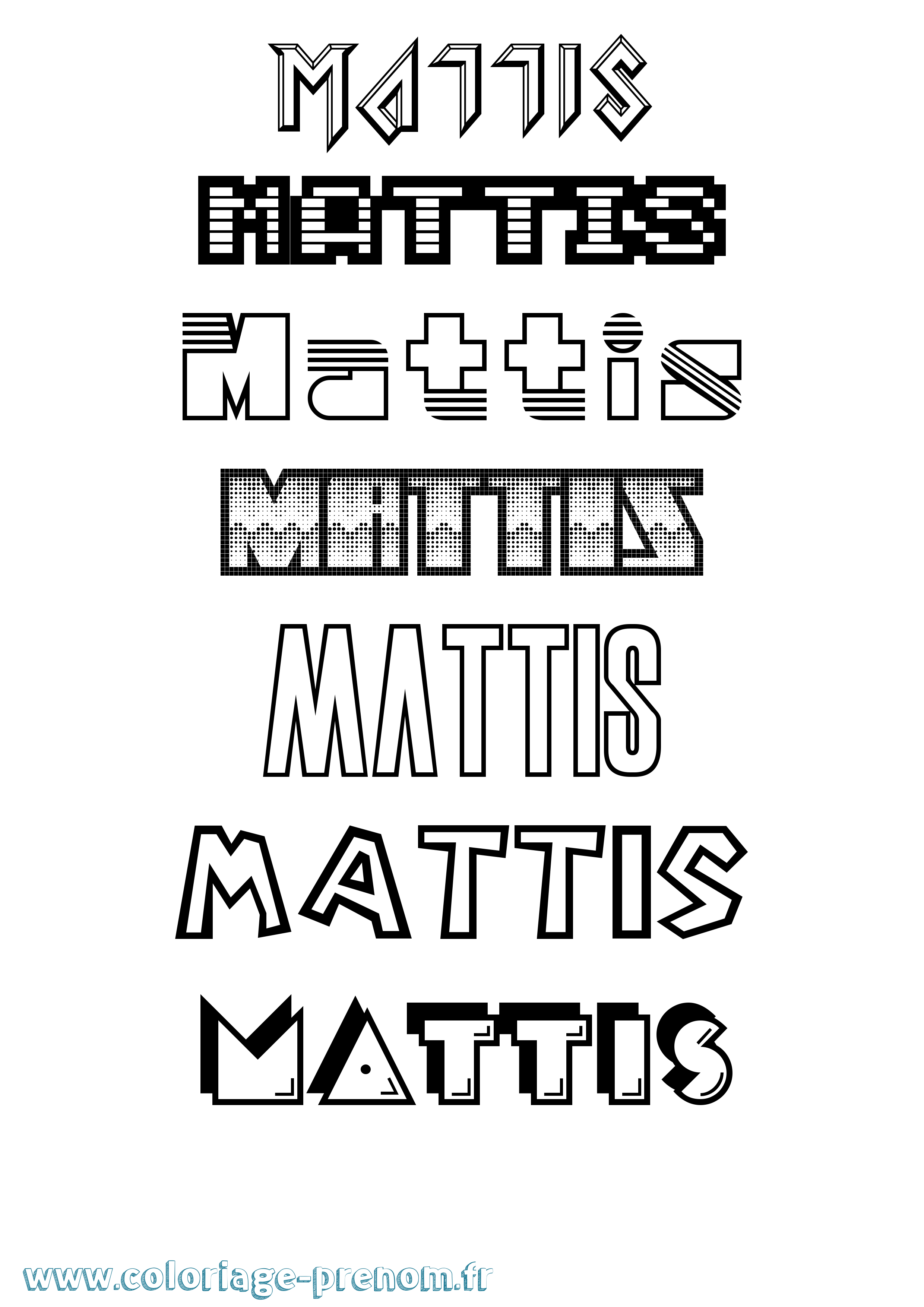 Coloriage Mattis Jeux Vidéos Coloriage prénom Mattis Jeux Vidéos