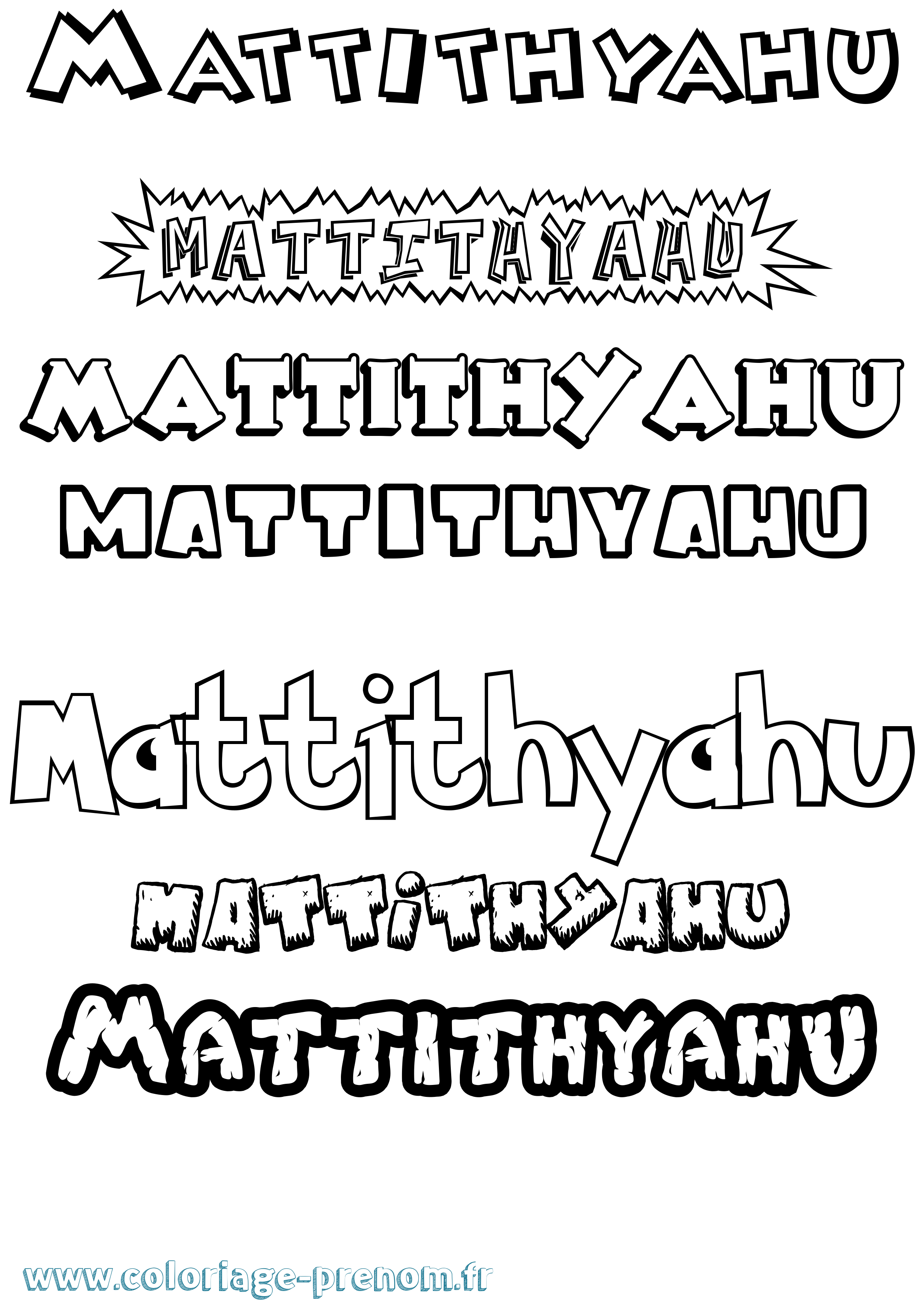 Coloriage prénom Mattithyahu Dessin Animé