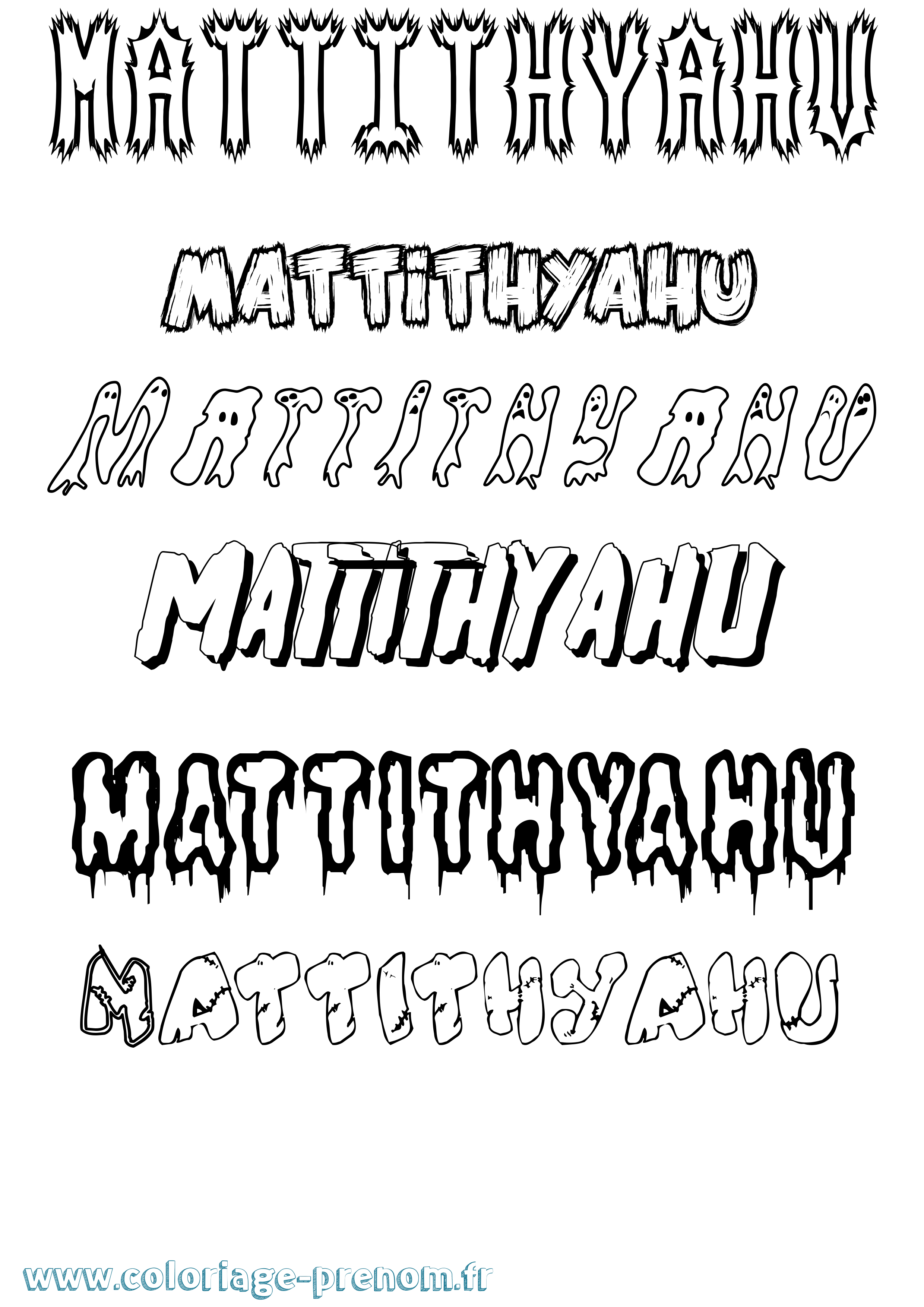 Coloriage prénom Mattithyahu Frisson