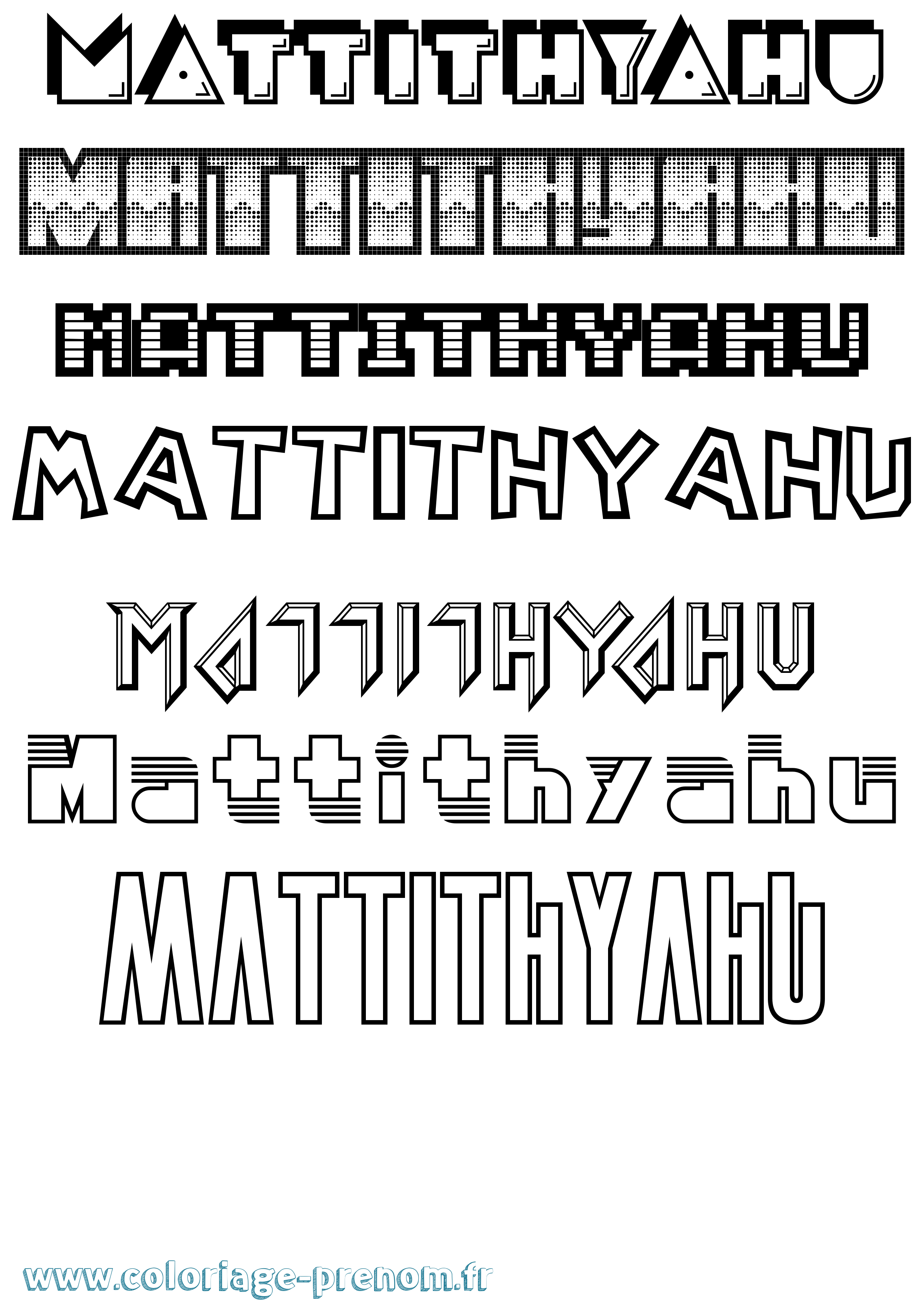 Coloriage prénom Mattithyahu Jeux Vidéos