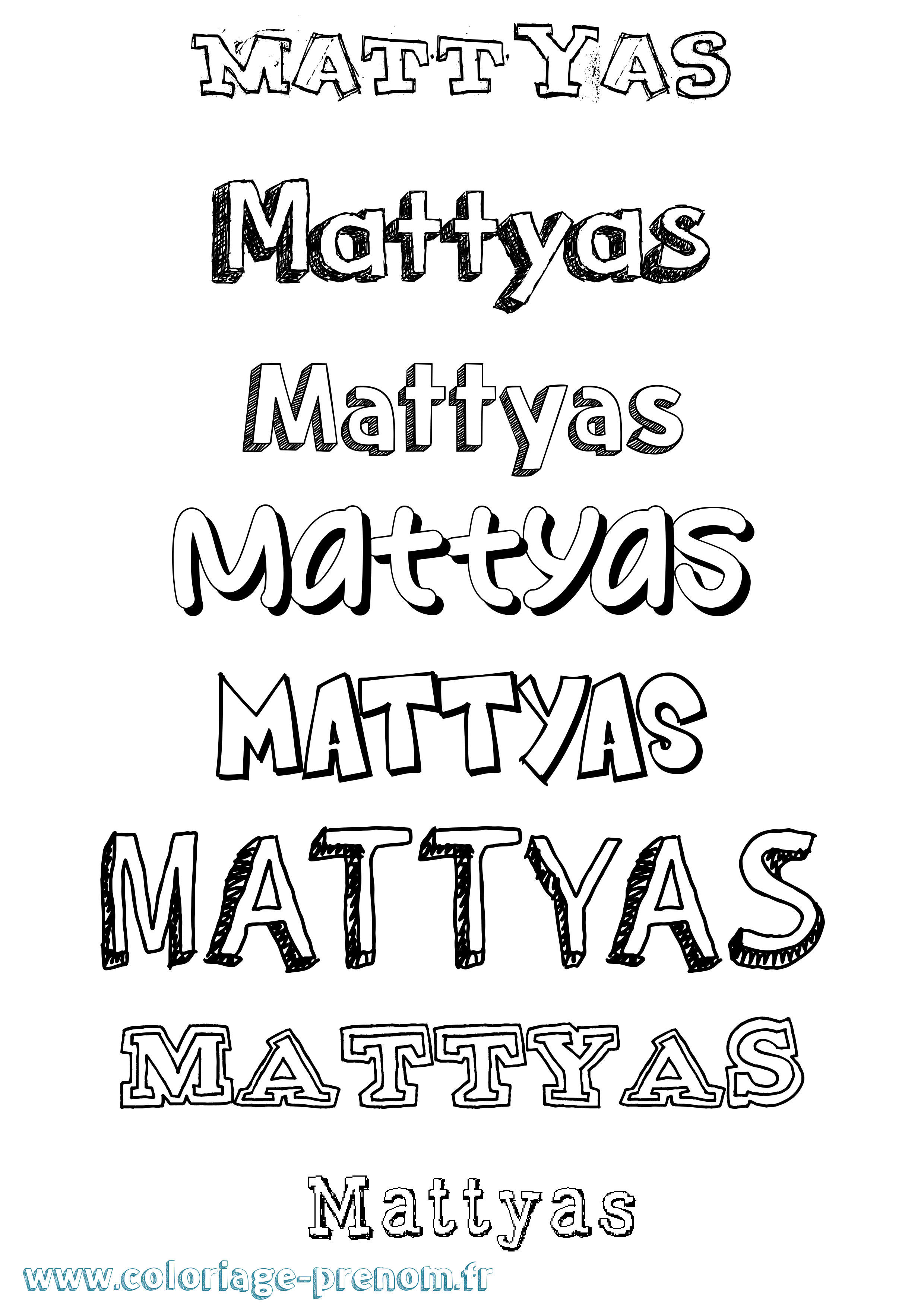 Coloriage prénom Mattyas Dessiné