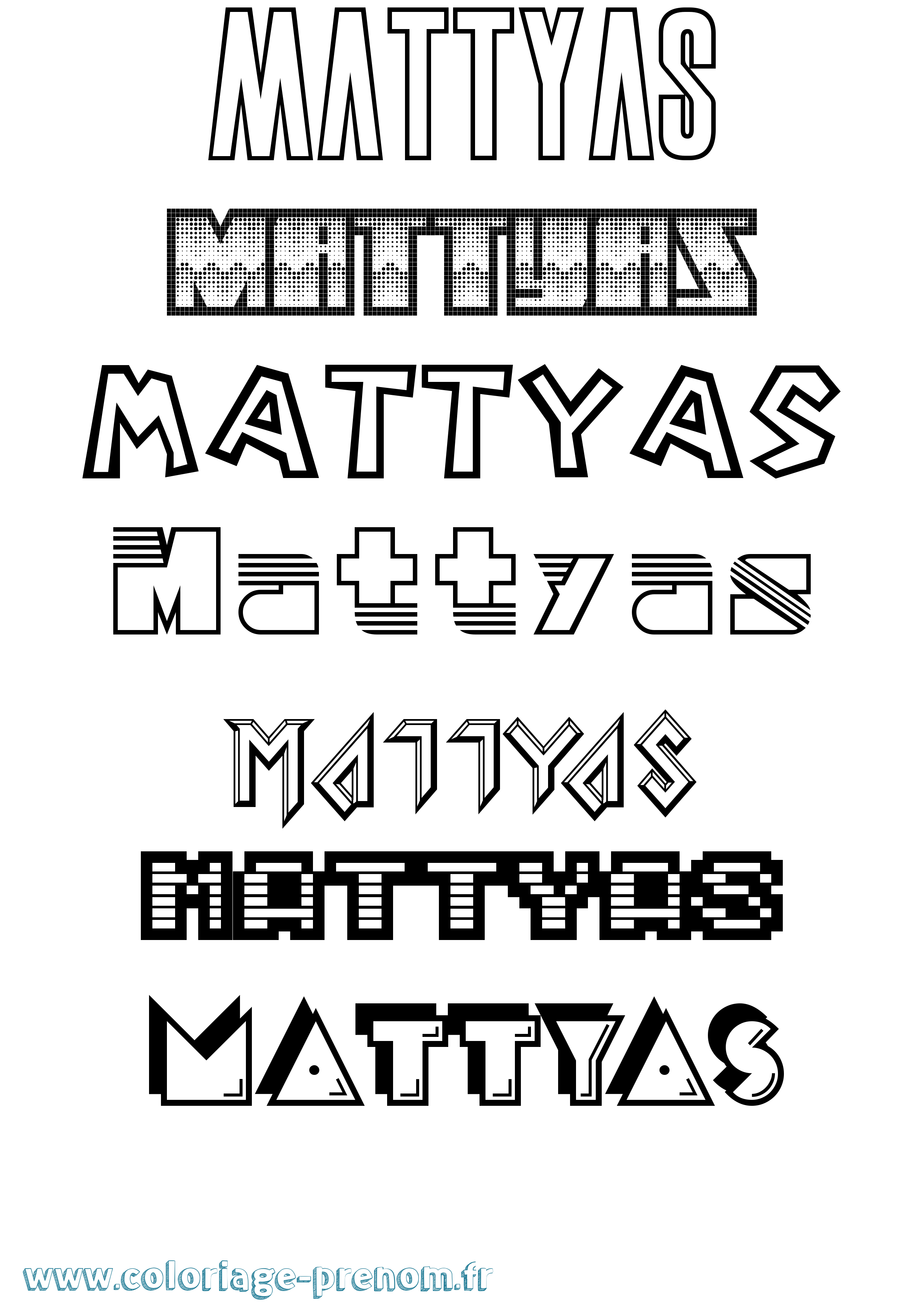 Coloriage prénom Mattyas Jeux Vidéos