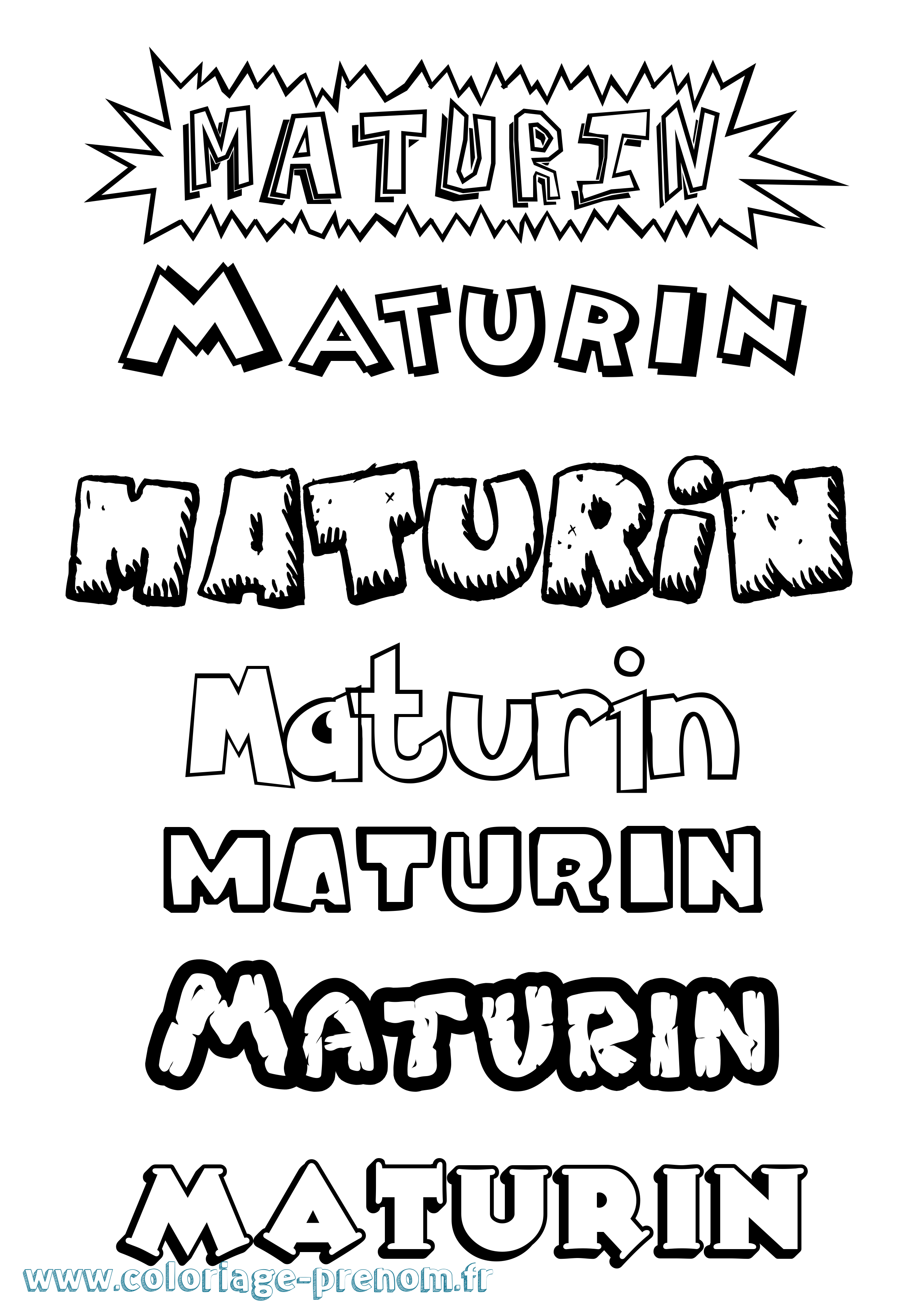 Coloriage prénom Maturin Dessin Animé