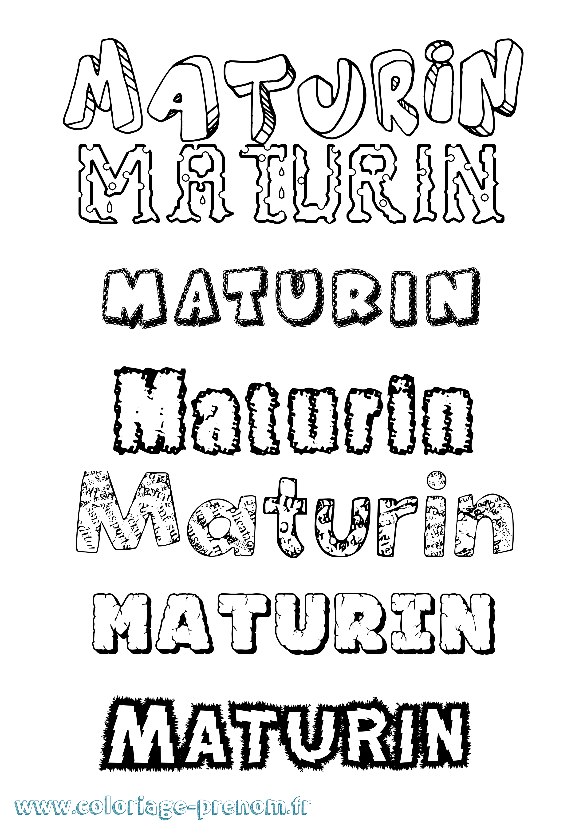 Coloriage prénom Maturin Destructuré