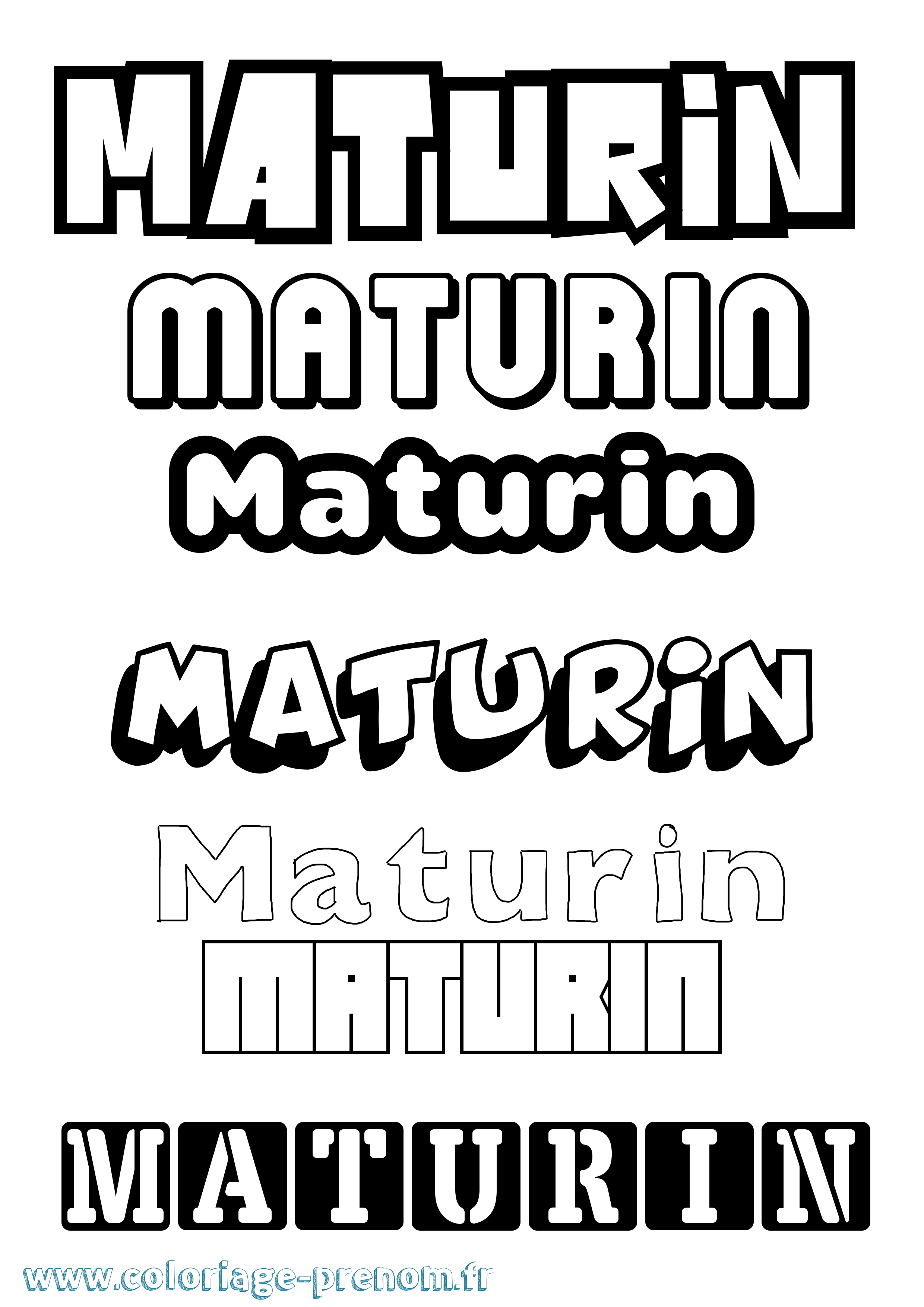 Coloriage prénom Maturin Simple