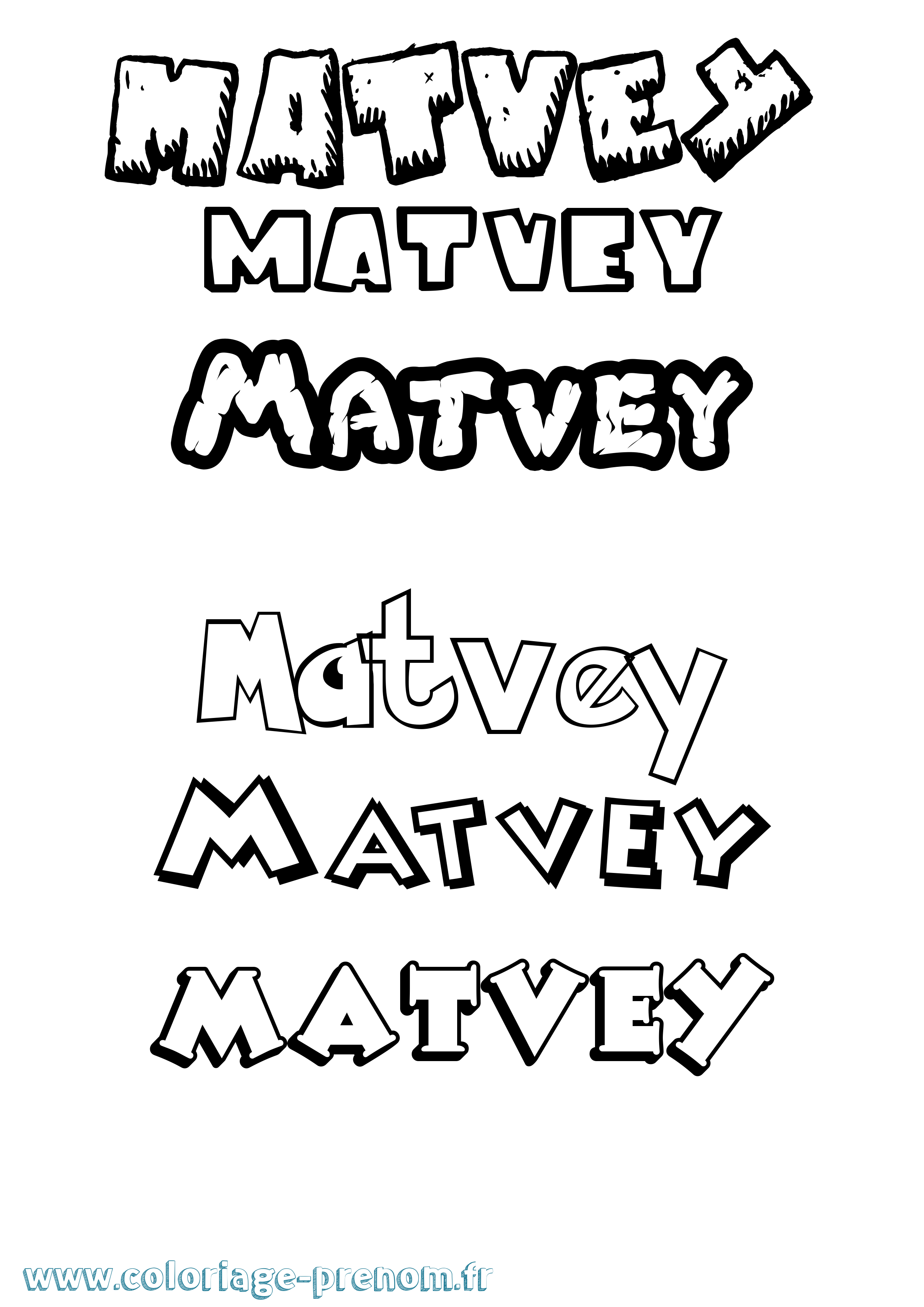 Coloriage prénom Matvey Dessin Animé