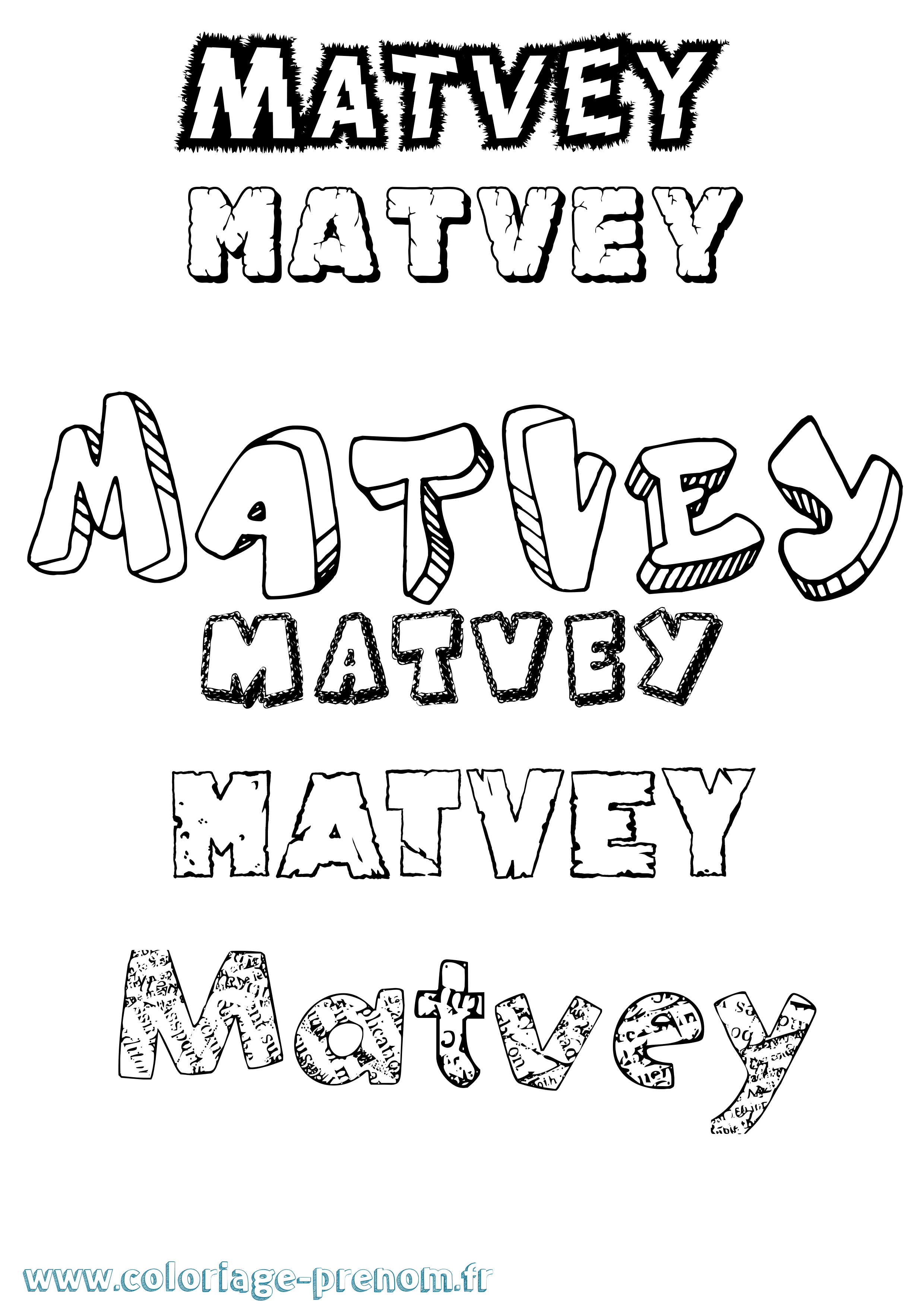 Coloriage prénom Matvey Destructuré