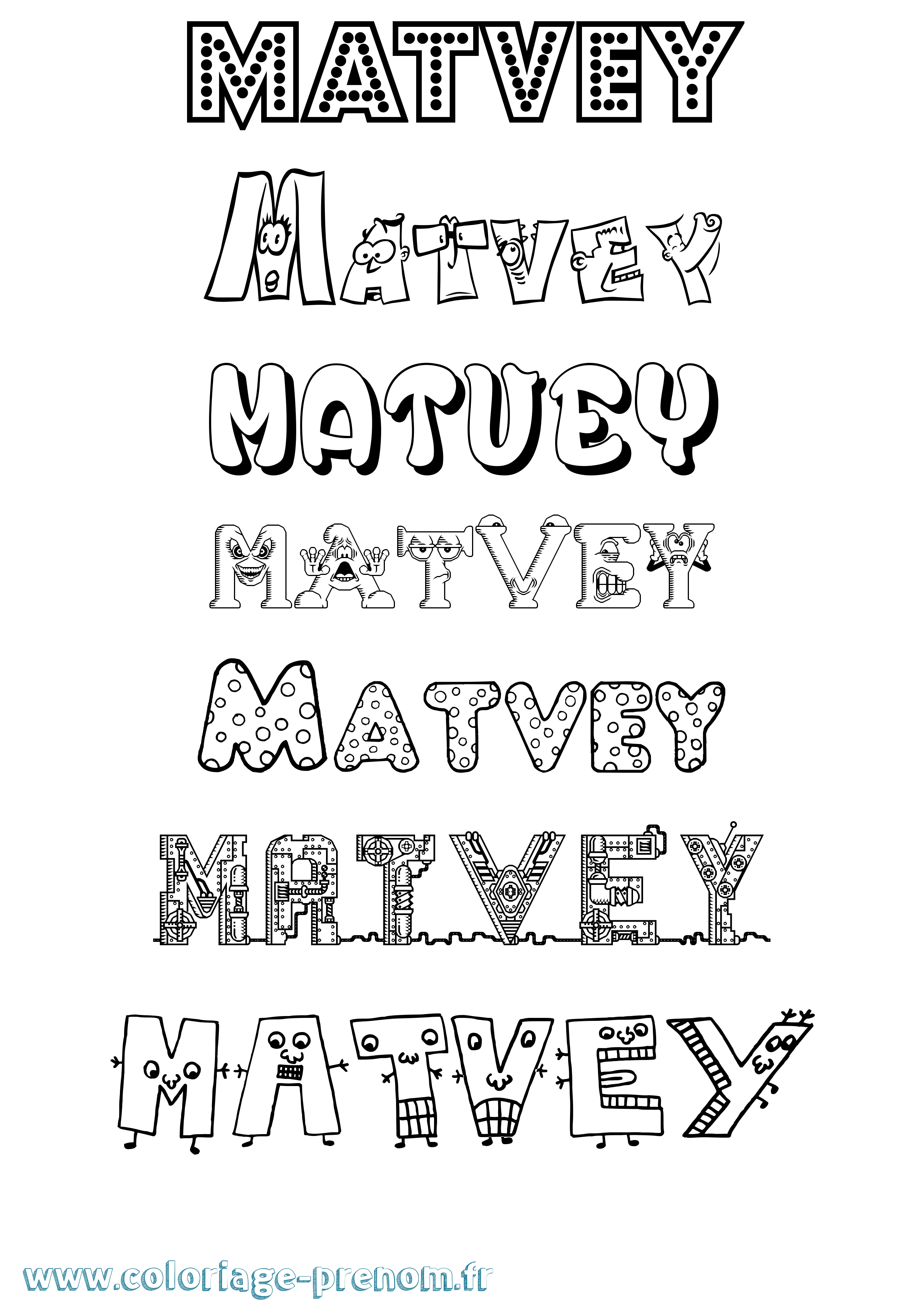 Coloriage prénom Matvey Fun