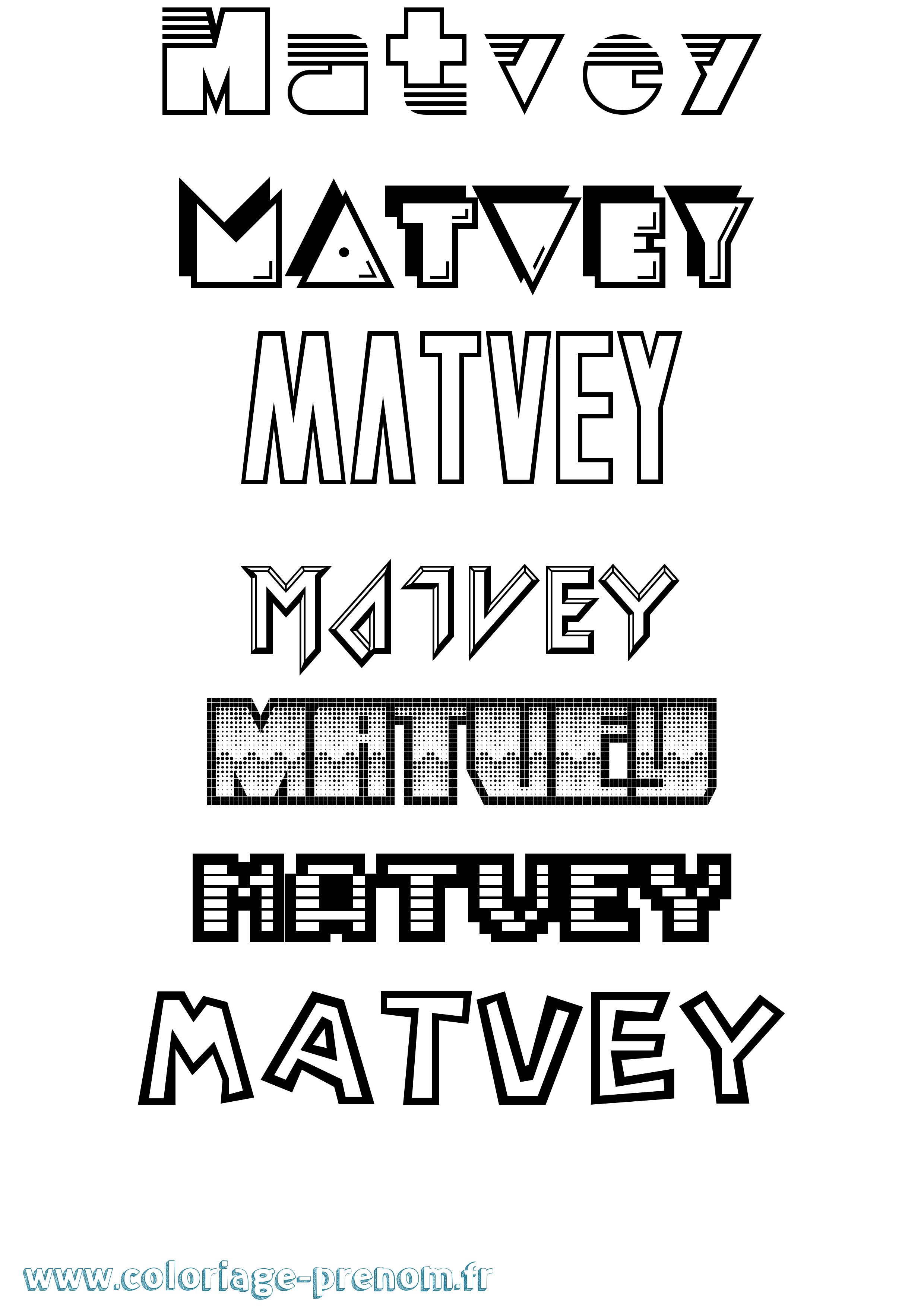 Coloriage prénom Matvey Jeux Vidéos
