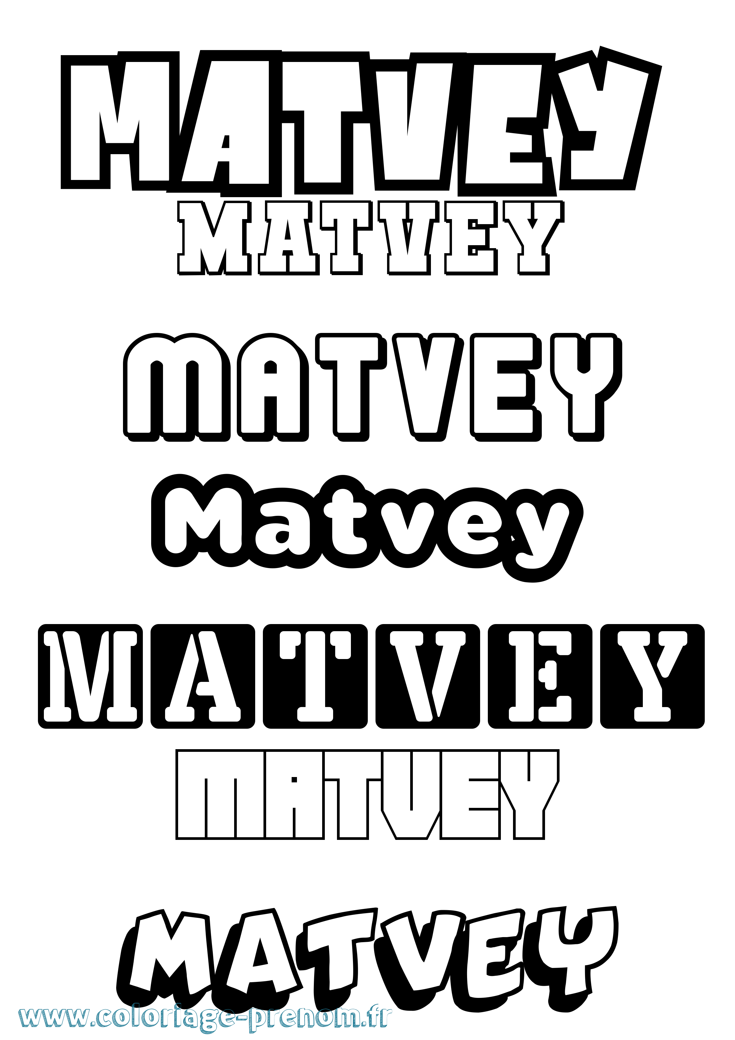 Coloriage prénom Matvey Simple