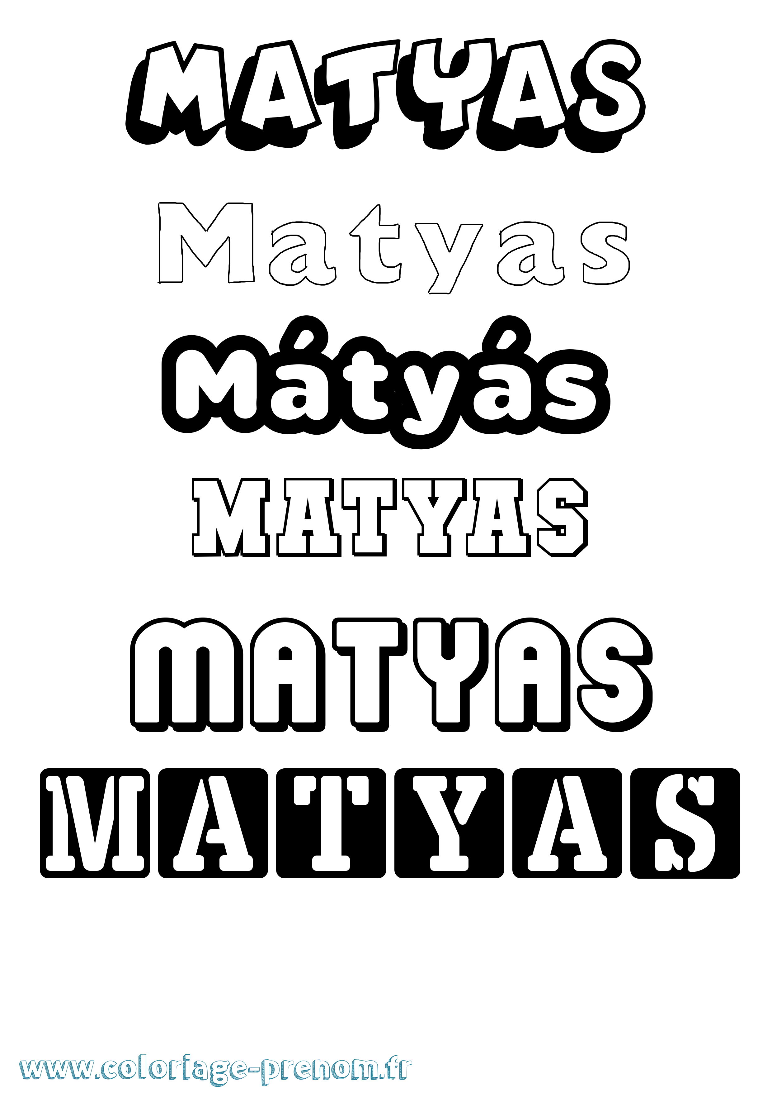 Coloriage prénom Mátyás Simple