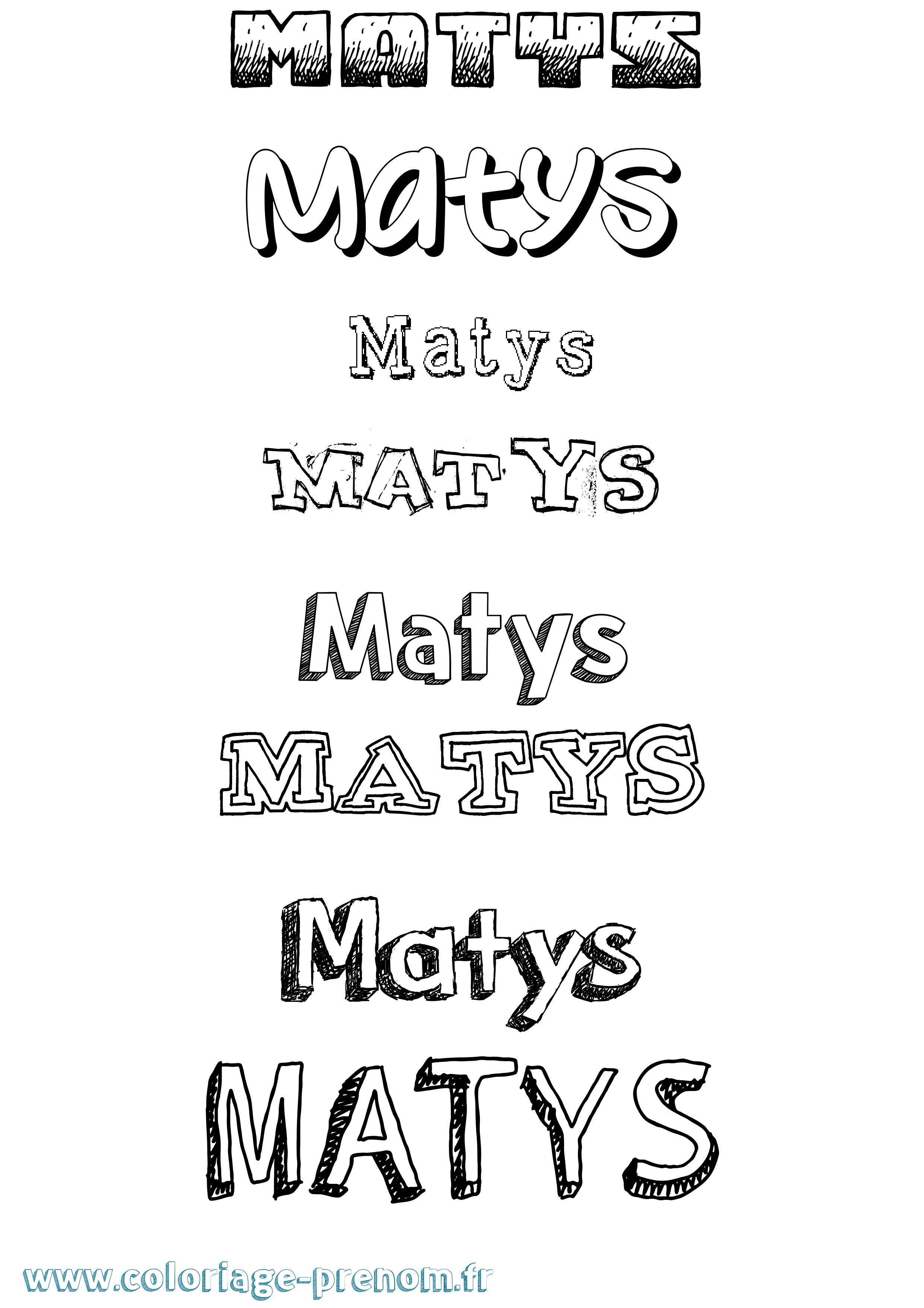 Coloriage Matys Dessiné Coloriage prénom Matys Dessiné