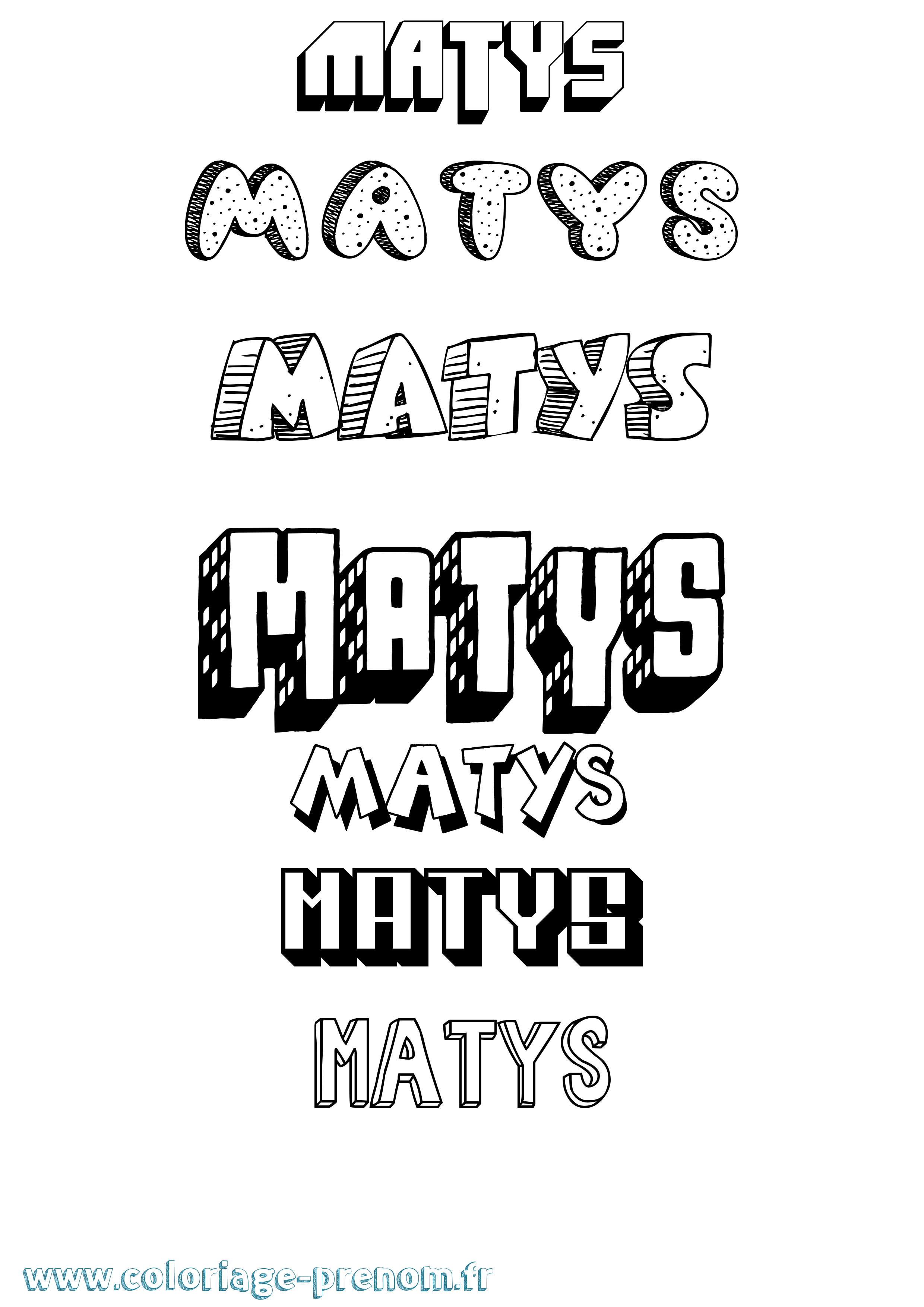 Coloriage Matys Effet 3D Coloriage prénom Matys Effet 3D