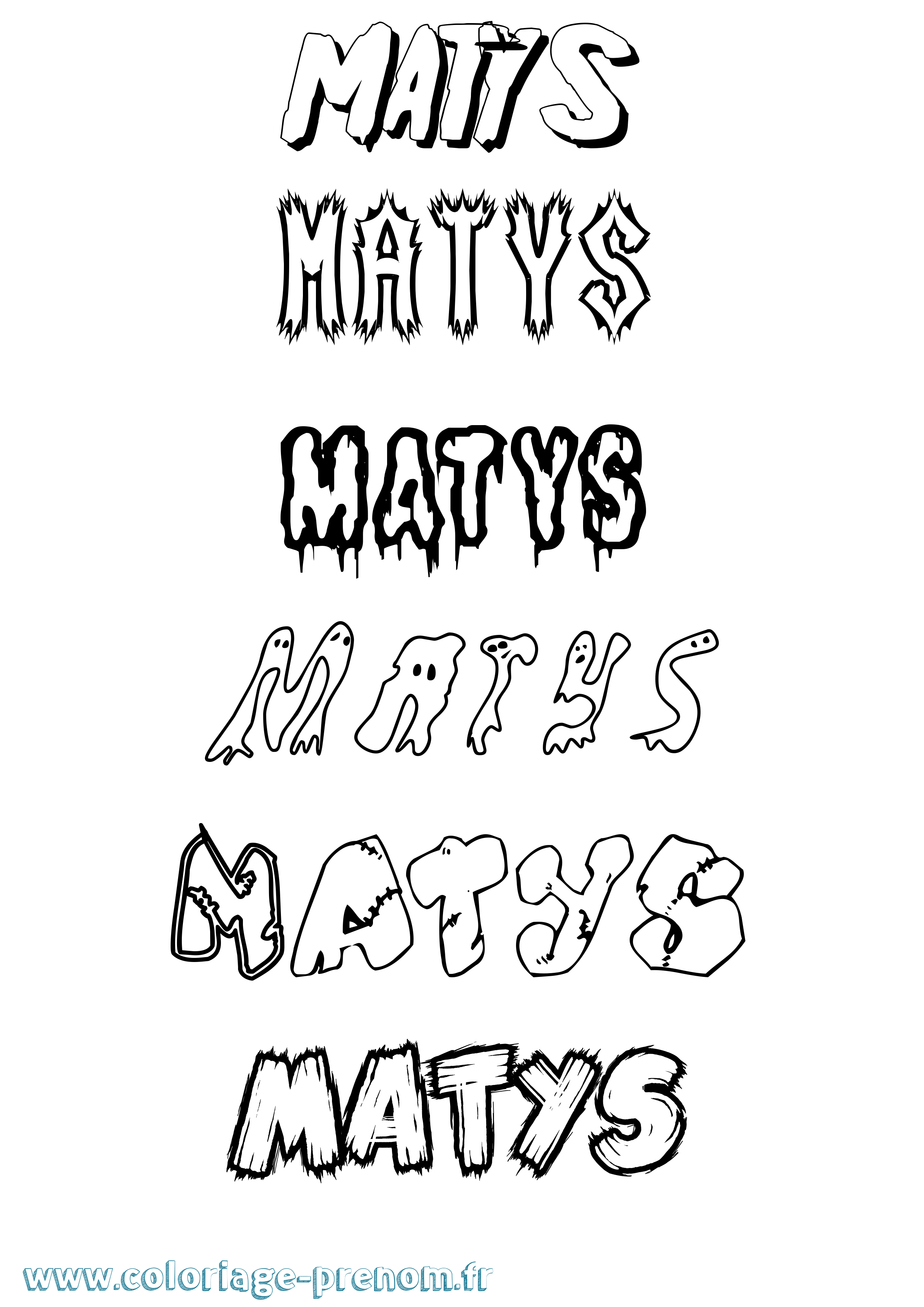 Coloriage Matys Frisson Coloriage prénom Matys Frisson