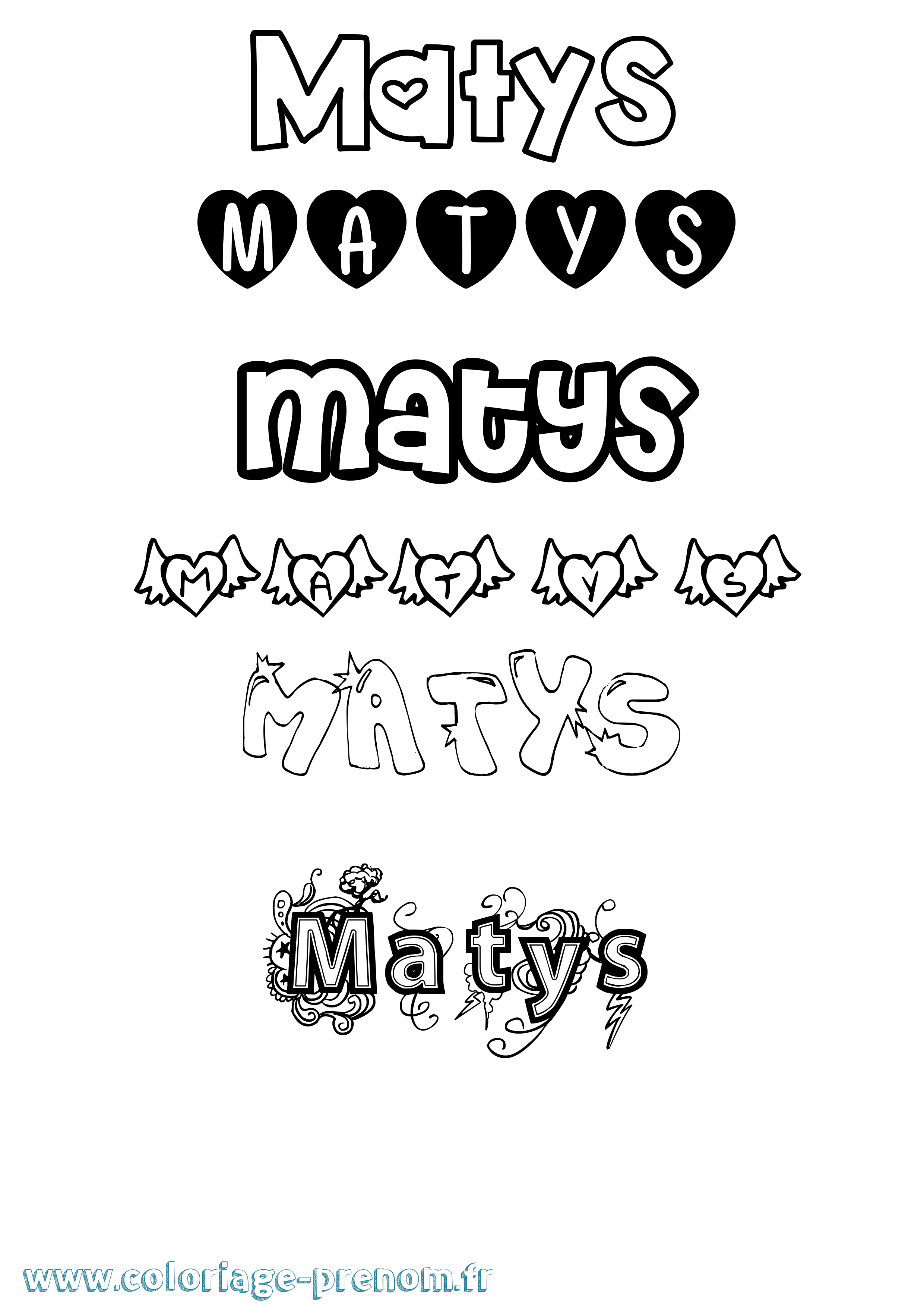 Coloriage prénom Matys
